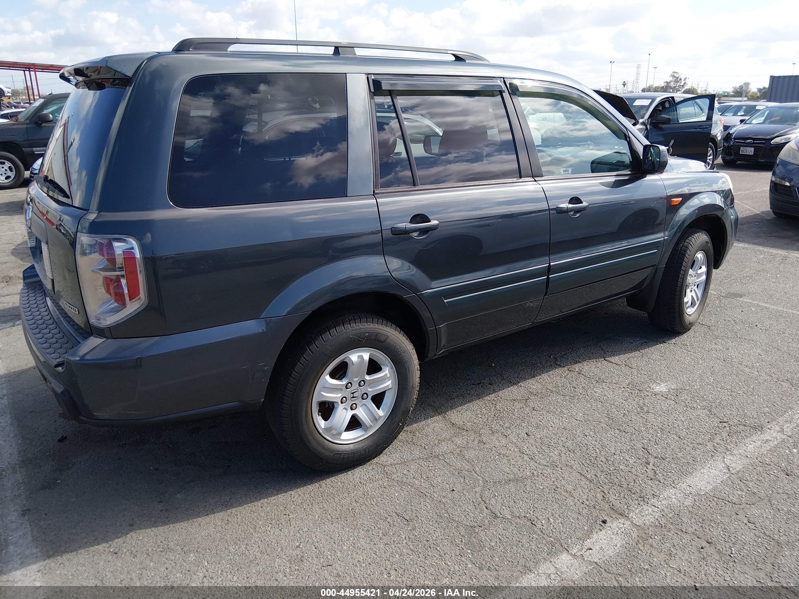 2006 Honda Pilot Ex Light Blue vin: 2HKYF18406H527062