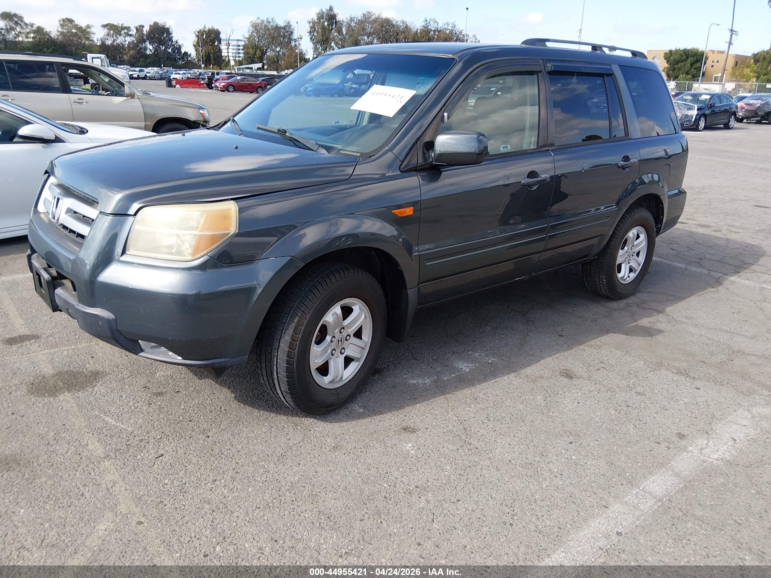 2006 Honda Pilot Ex Light Blue vin: 2HKYF18406H527062