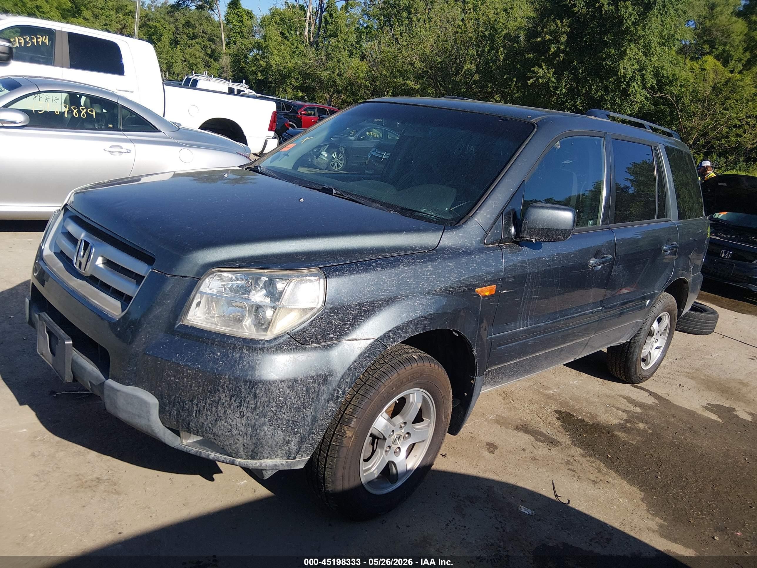 2006 Honda Pilot Ex Gray vin: 2HKYF18406H528874