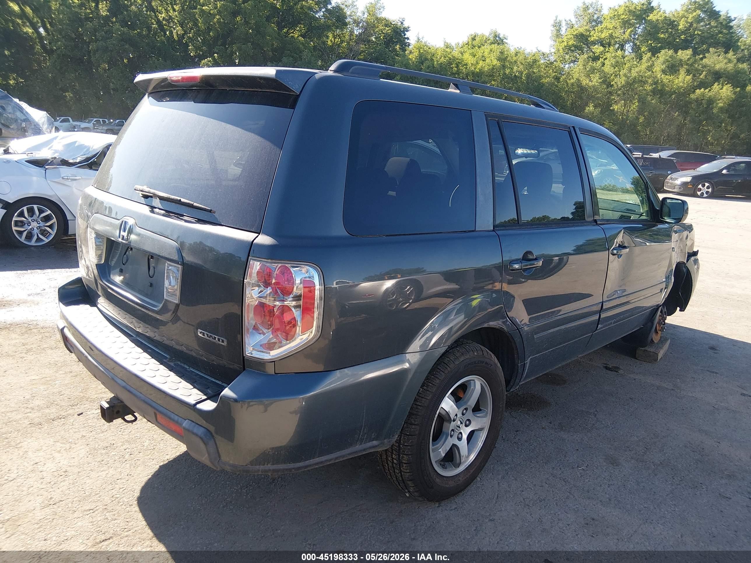 2006 Honda Pilot Ex Gray vin: 2HKYF18406H528874