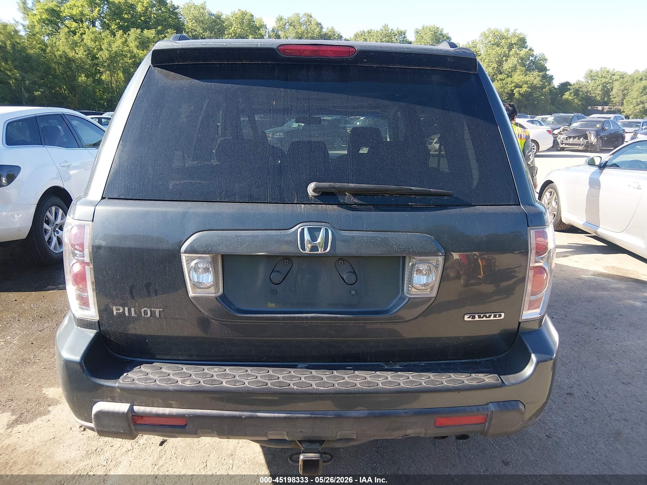 2006 Honda Pilot Ex Gray vin: 2HKYF18406H528874