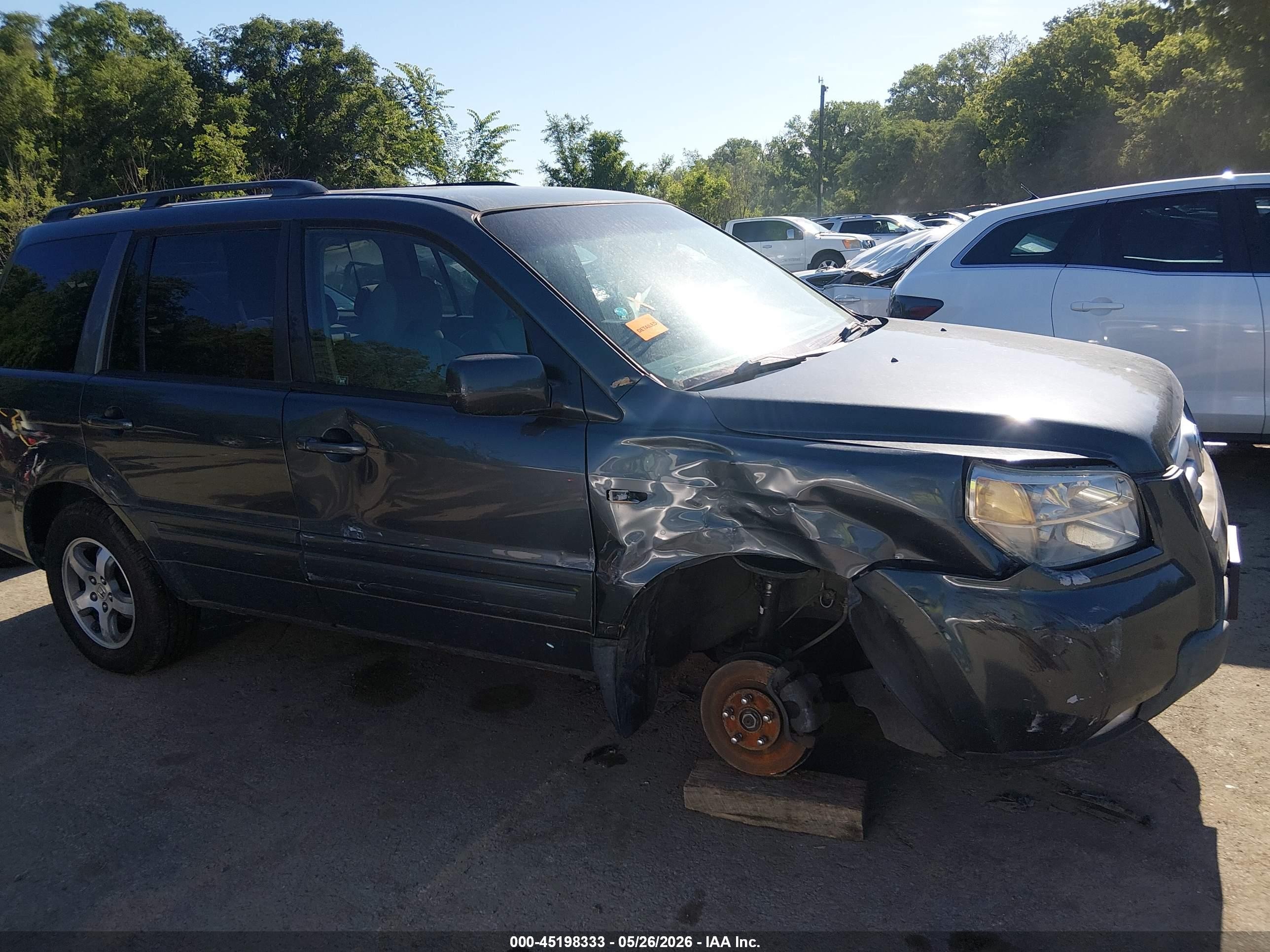 2006 Honda Pilot Ex Gray vin: 2HKYF18406H528874