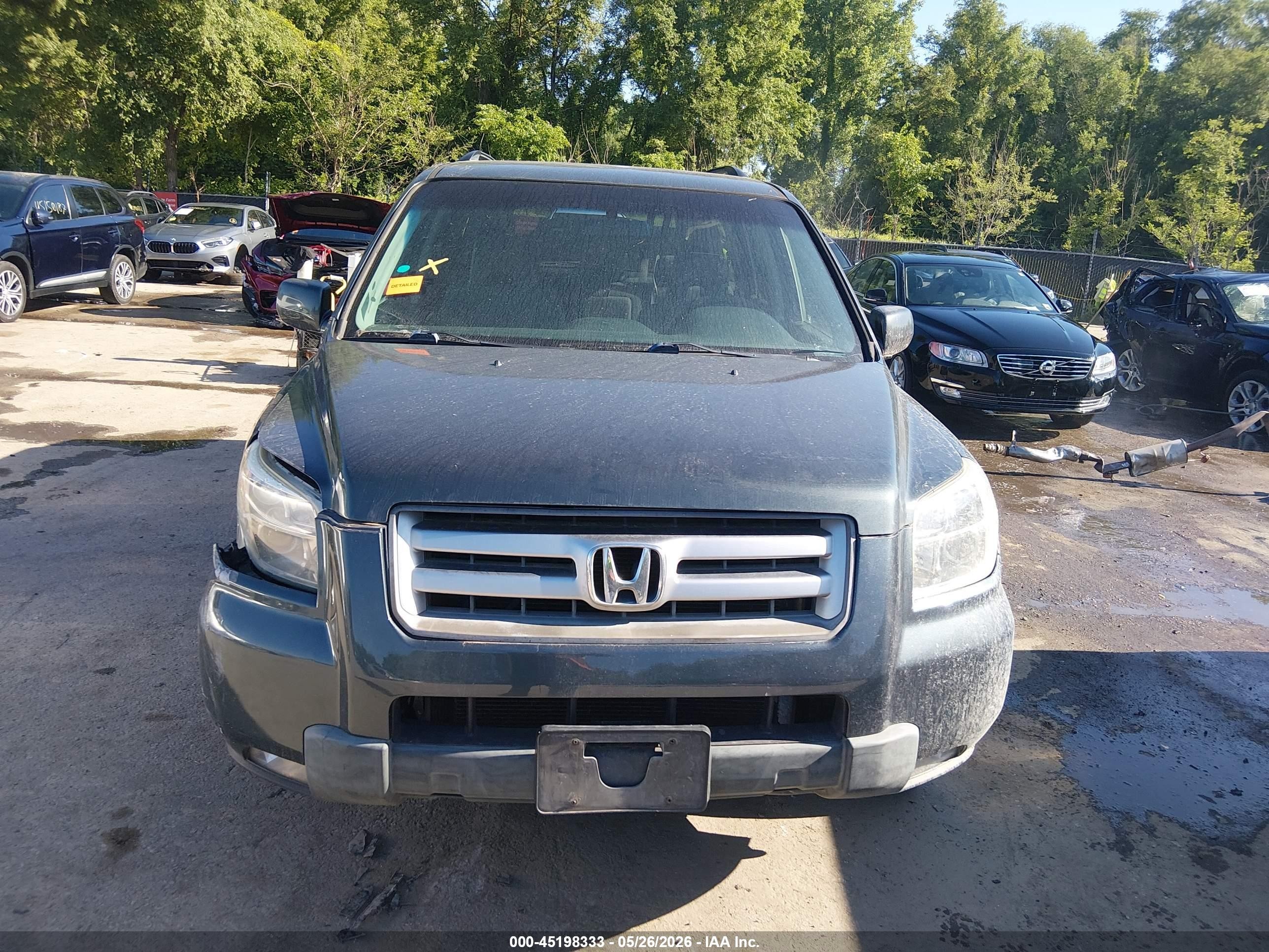 2006 Honda Pilot Ex Gray vin: 2HKYF18406H528874
