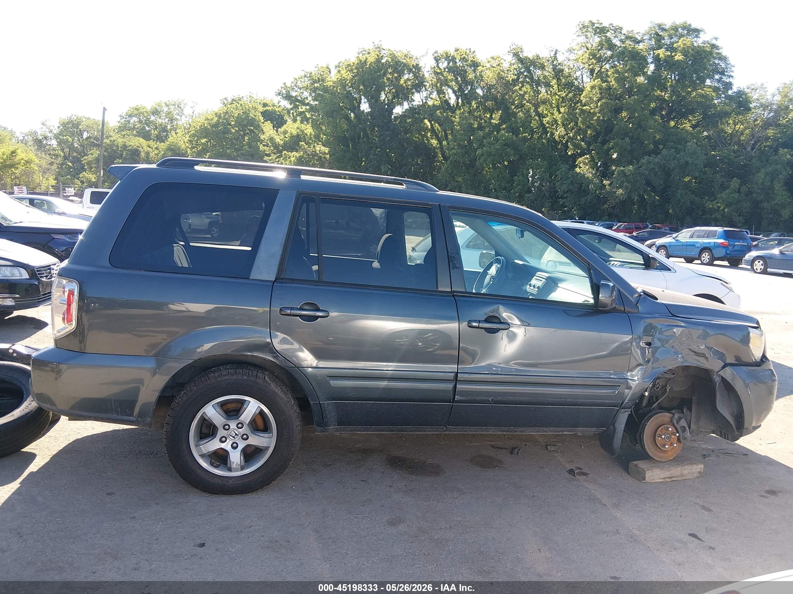 2006 Honda Pilot Ex Gray vin: 2HKYF18406H528874