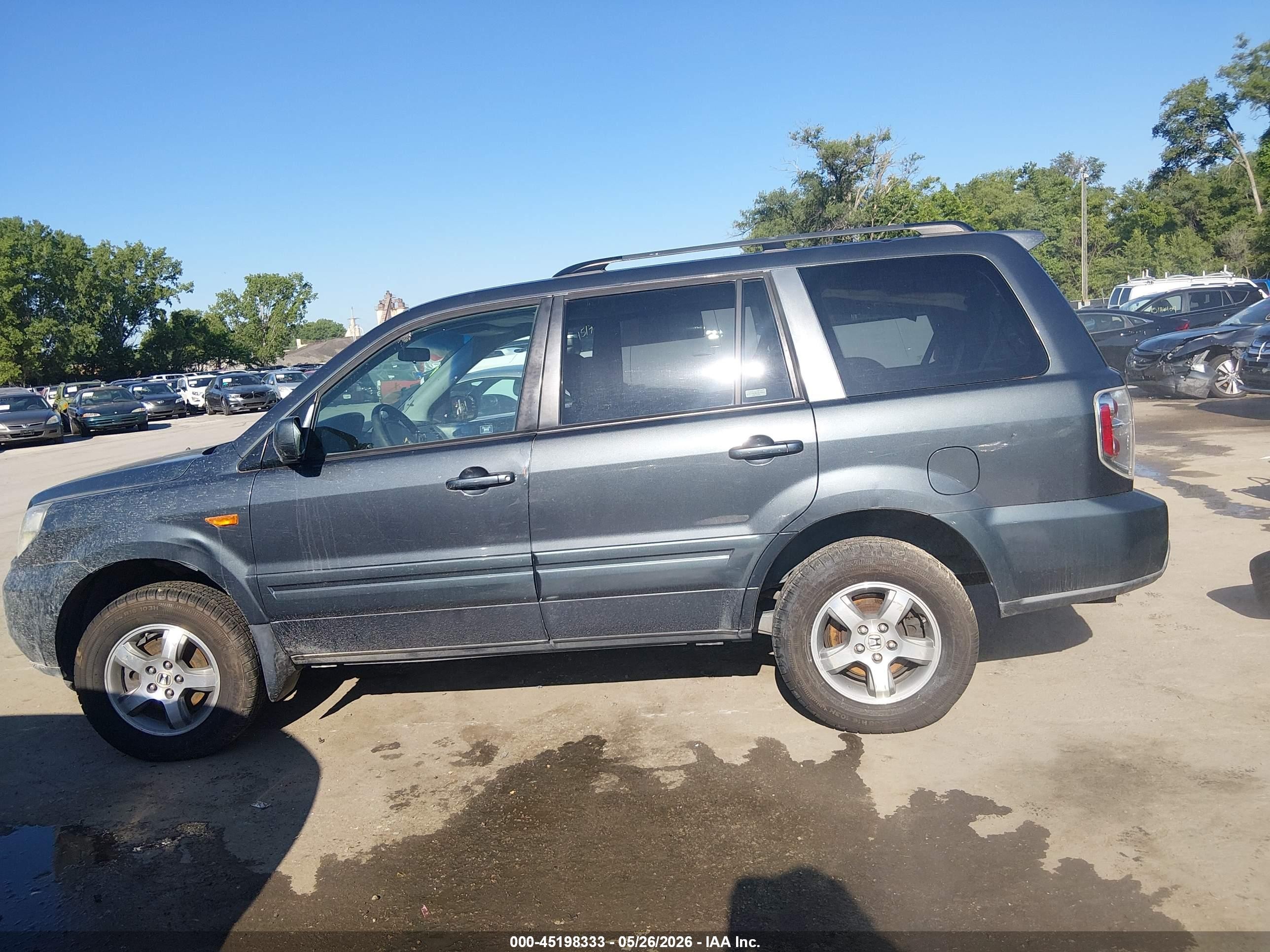 2006 Honda Pilot Ex Gray vin: 2HKYF18406H528874