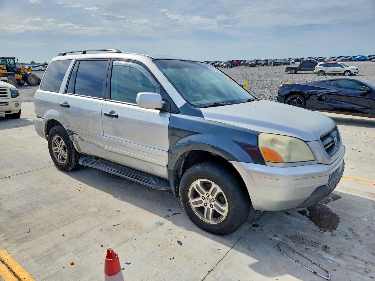 2003 Honda Pilot Ex Silver vin: 2HKYF18413H538857