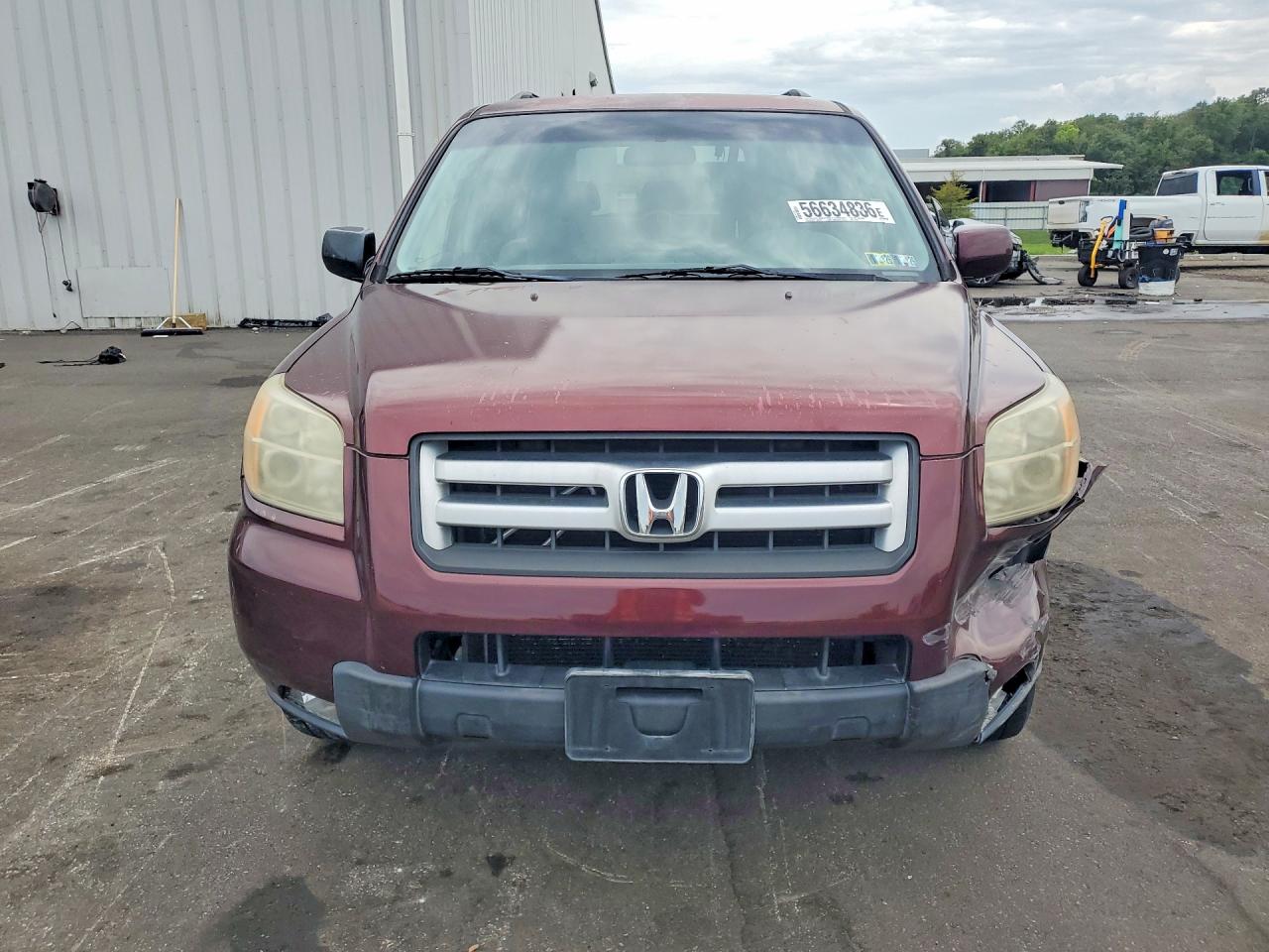 2007 Honda Pilot Ex Burgundy vin: 2HKYF18417H513656