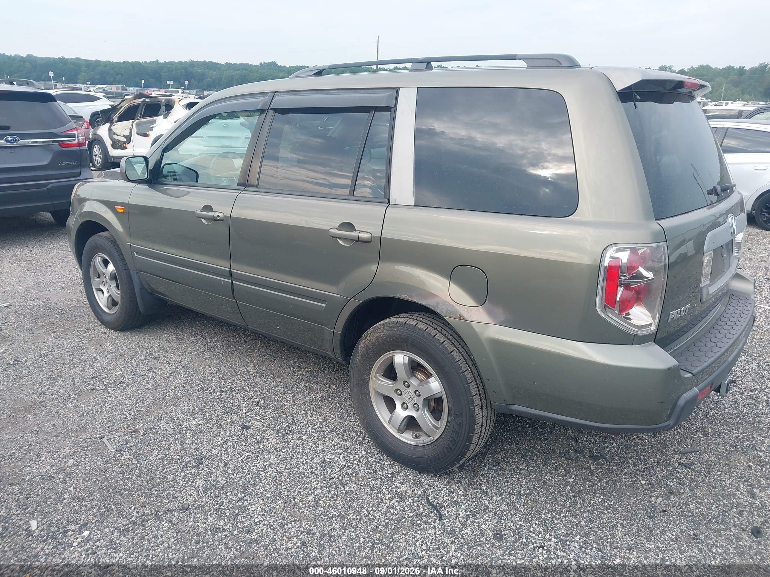 2007 Honda Pilot Ex Green vin: 2HKYF18417H520803