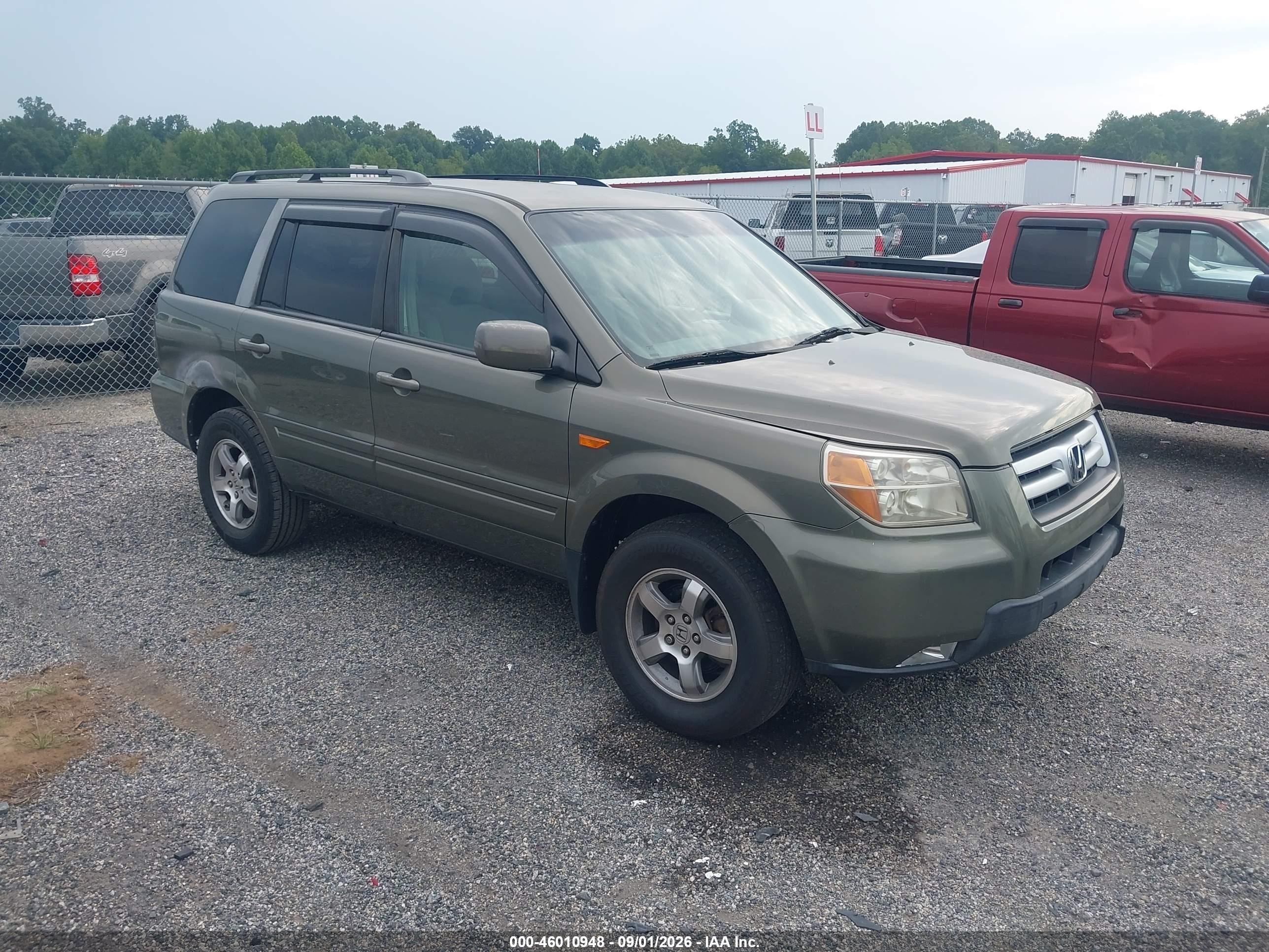 2007 Honda Pilot Ex Green vin: 2HKYF18417H520803