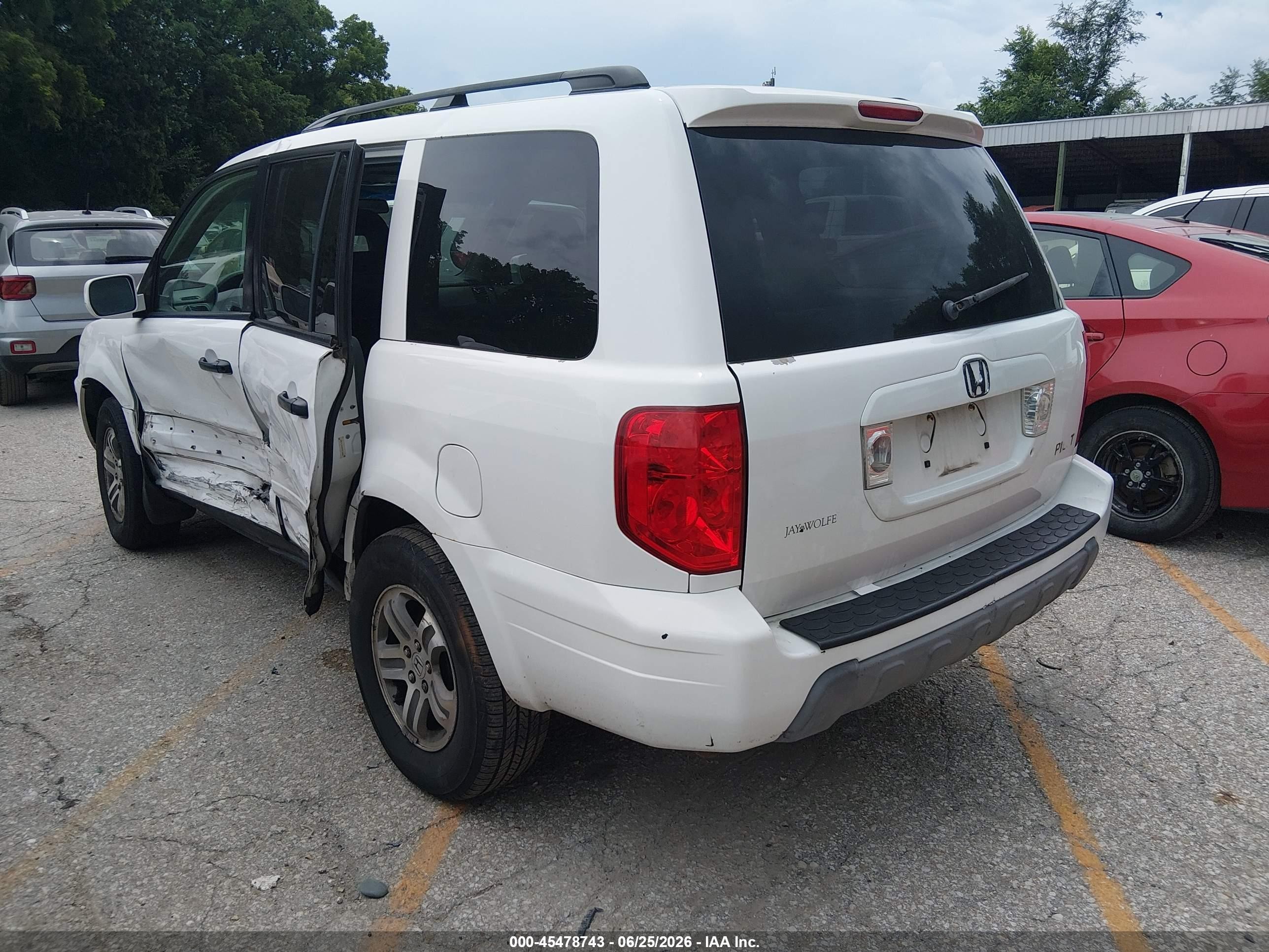 2003 Honda Pilot Ex White vin: 2HKYF18423H573035
