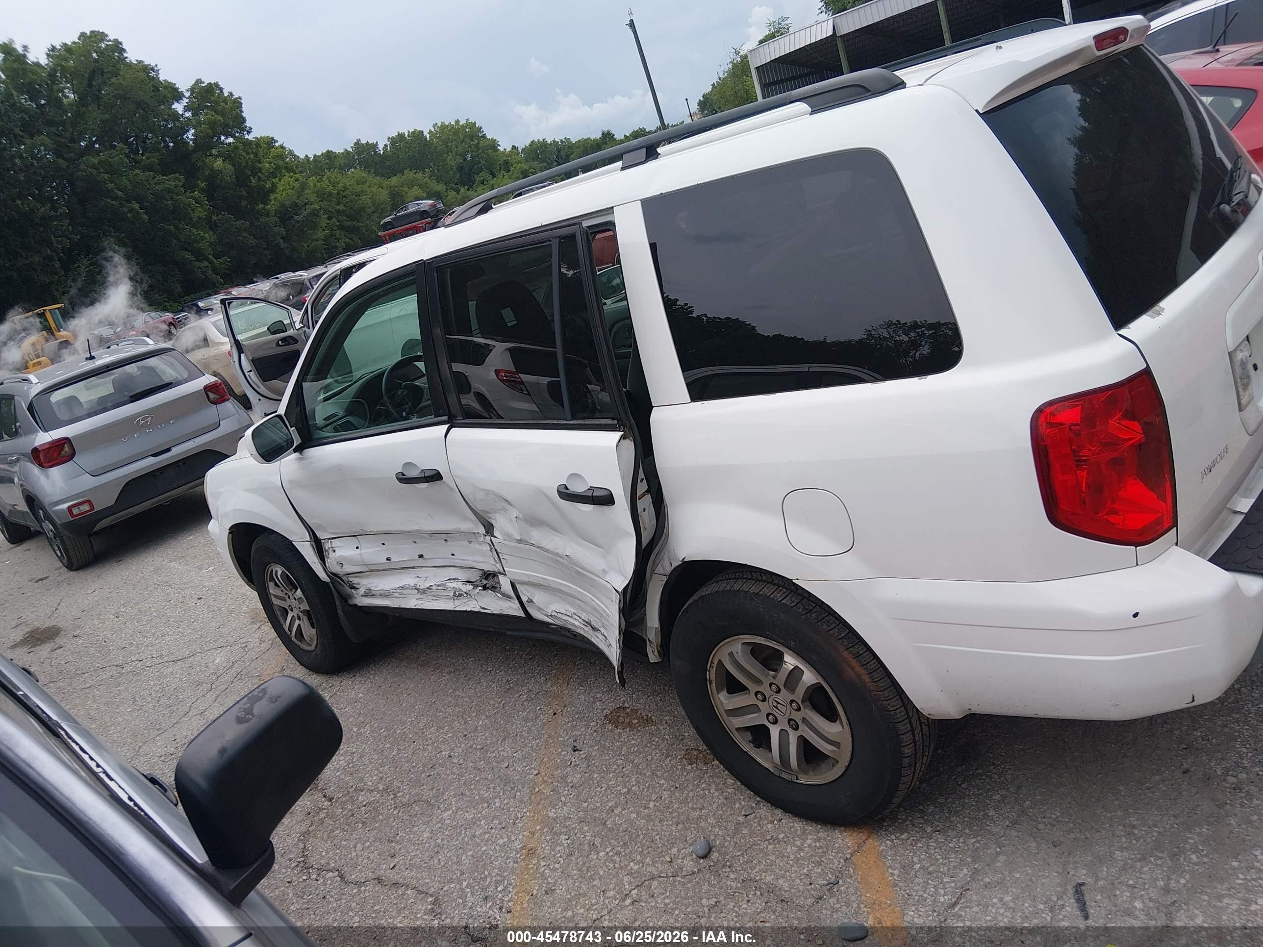 2003 Honda Pilot Ex White vin: 2HKYF18423H573035