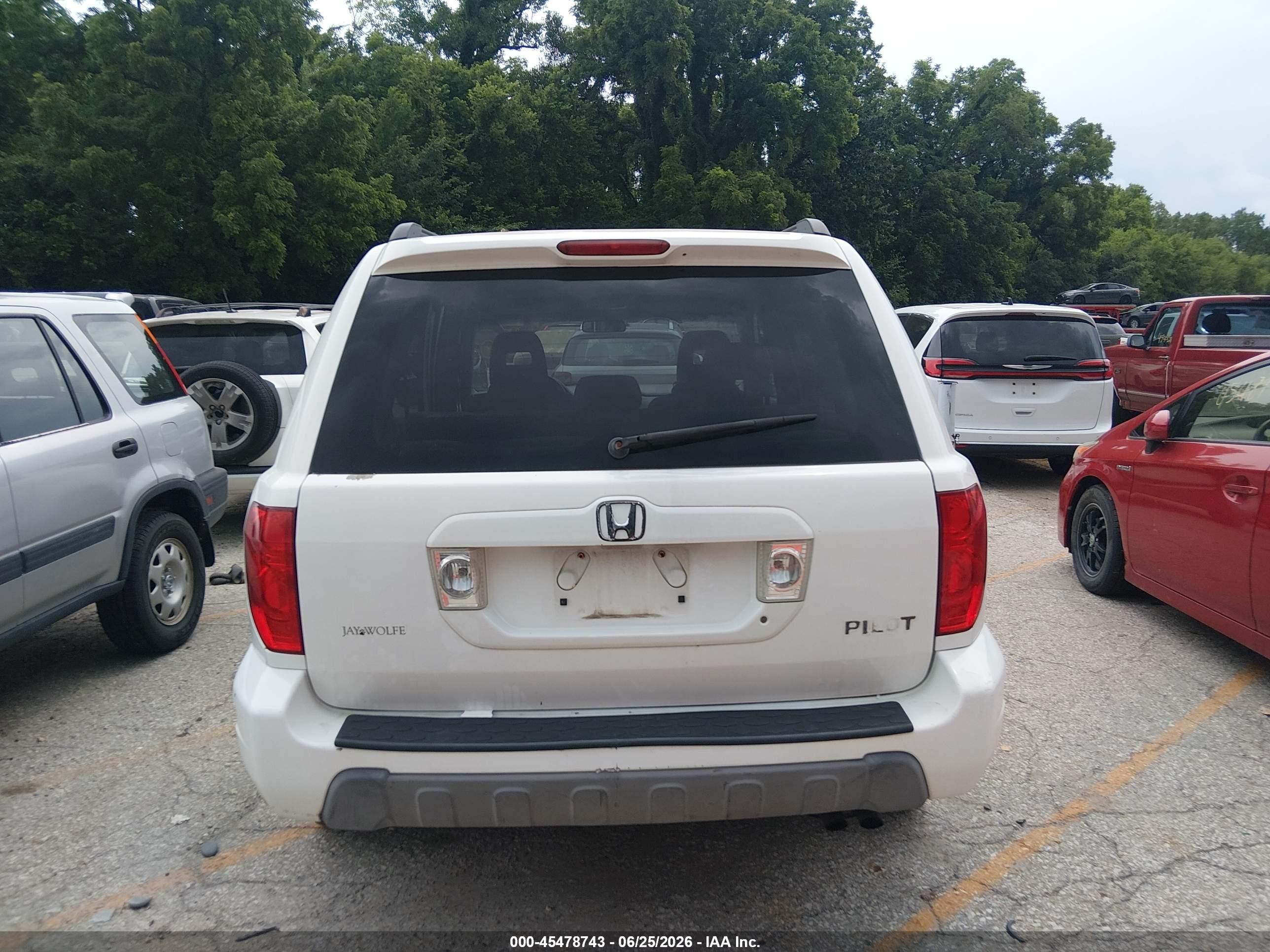 2003 Honda Pilot Ex White vin: 2HKYF18423H573035