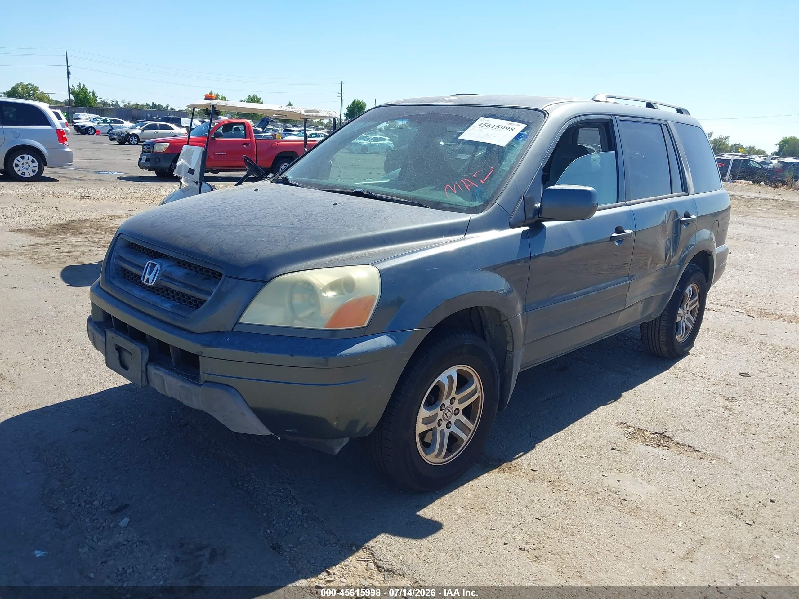 2004 Honda Pilot Ex Gray vin: 2HKYF18424H560223