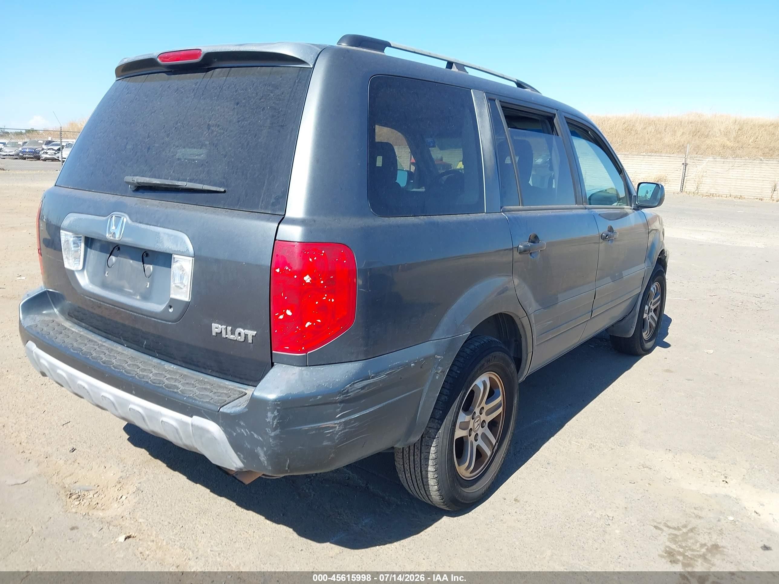 2004 Honda Pilot Ex Gray vin: 2HKYF18424H560223