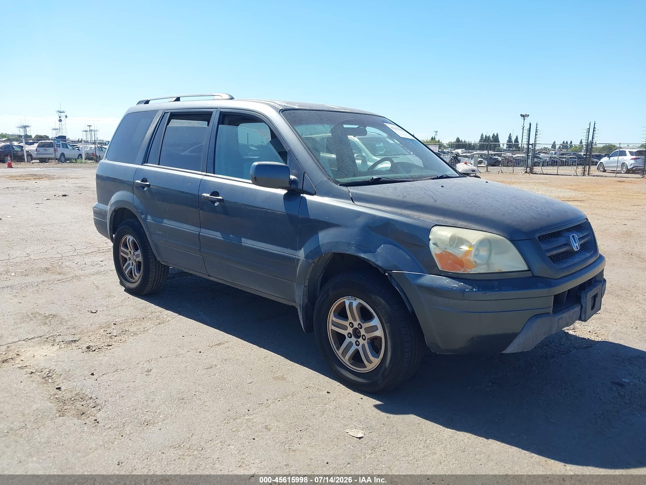 2004 Honda Pilot Ex Gray vin: 2HKYF18424H560223