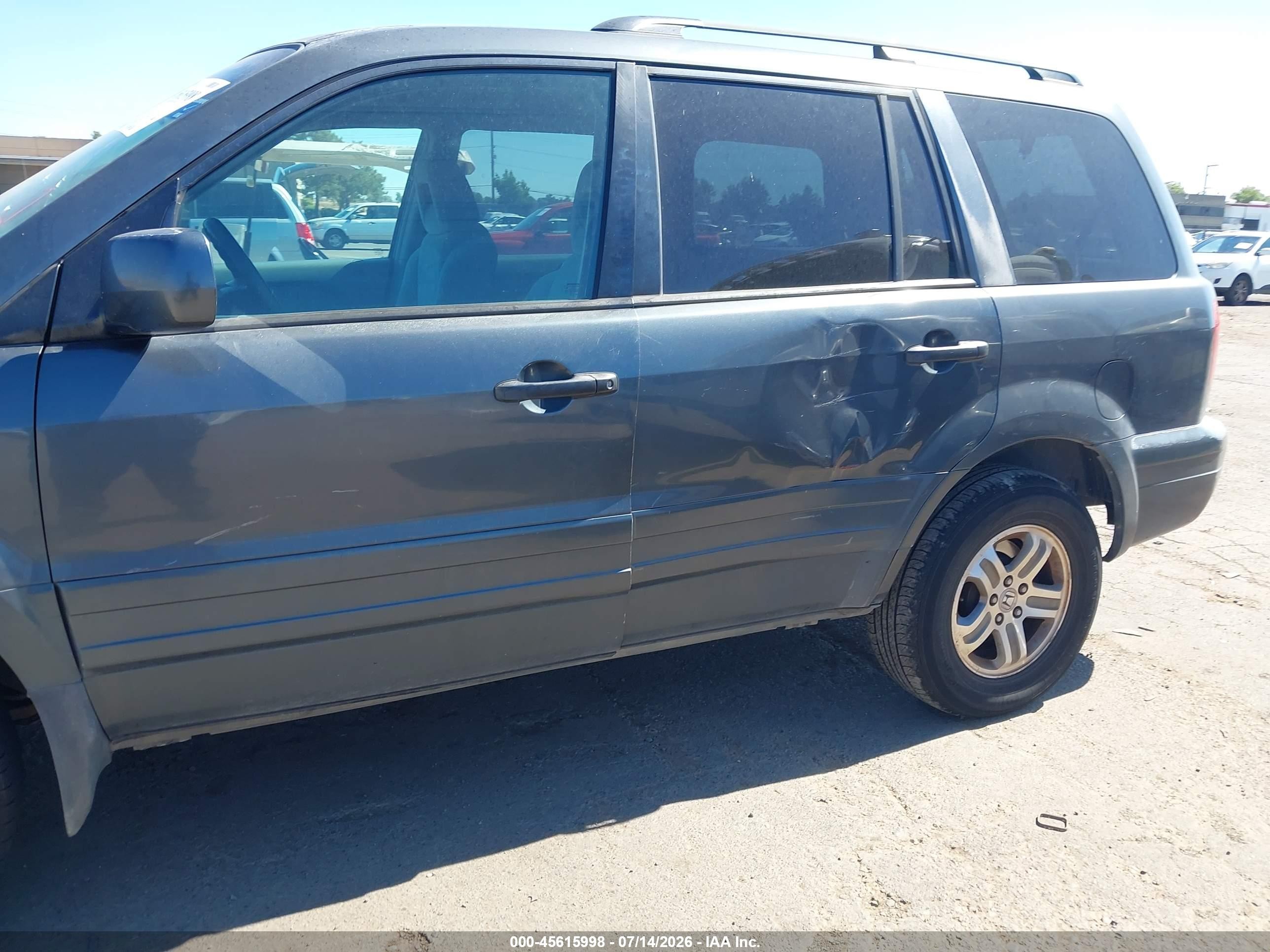 2004 Honda Pilot Ex Gray vin: 2HKYF18424H560223