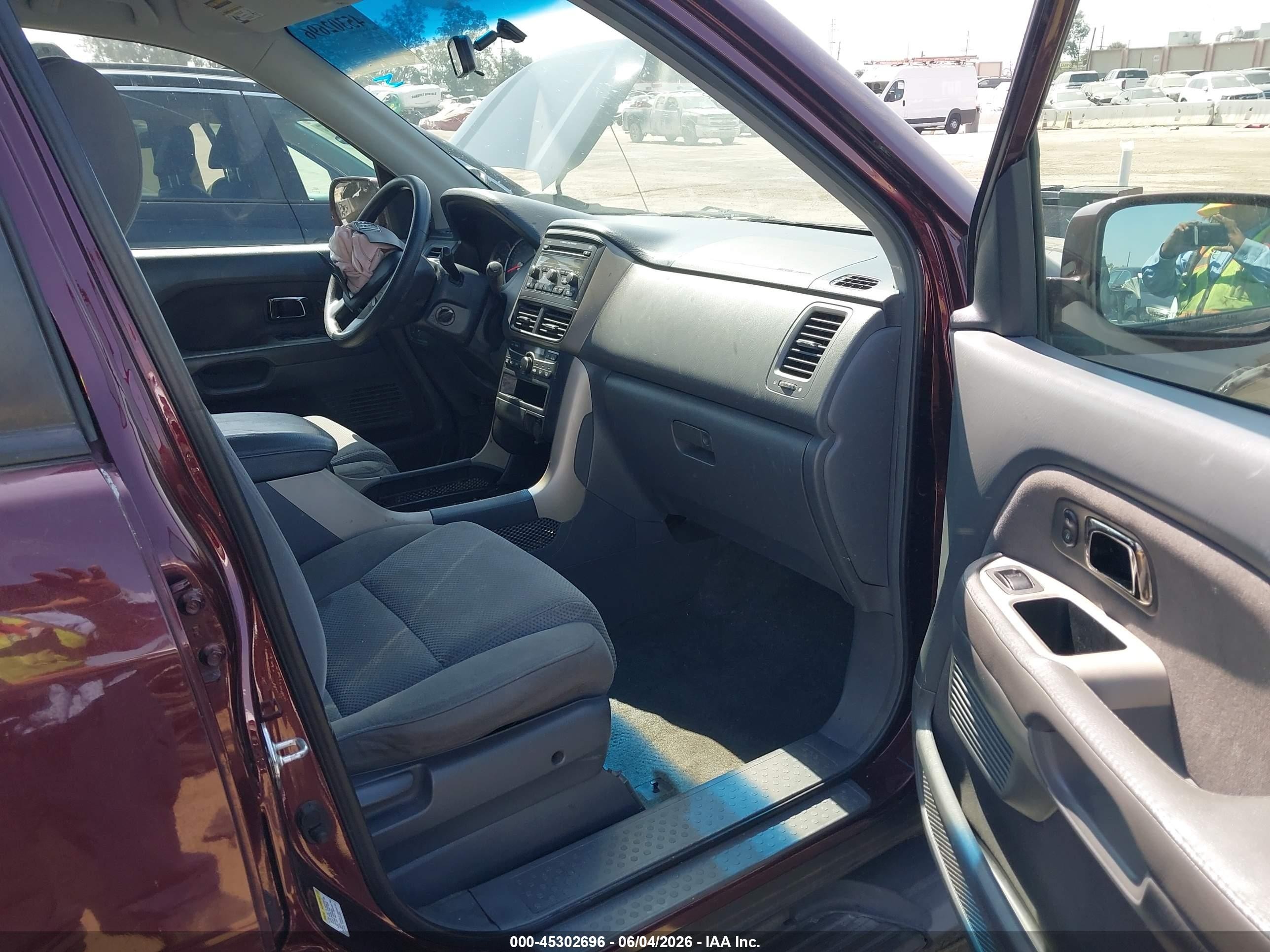 2007 Honda Pilot Ex Burgundy vin: 2HKYF18427H528408