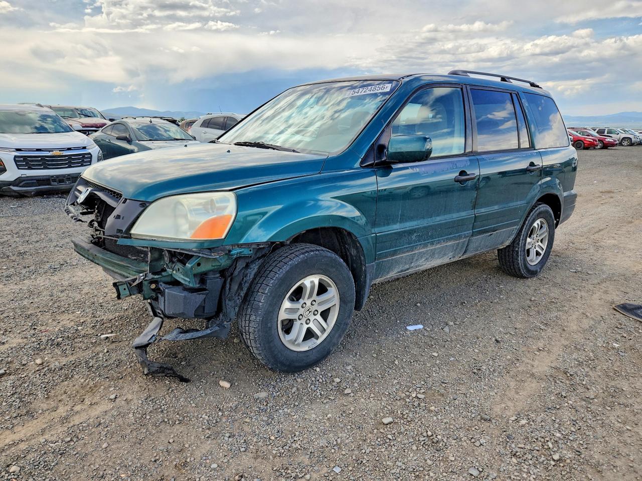 2003 Honda Pilot Ex Green vin: 2HKYF18433H547981