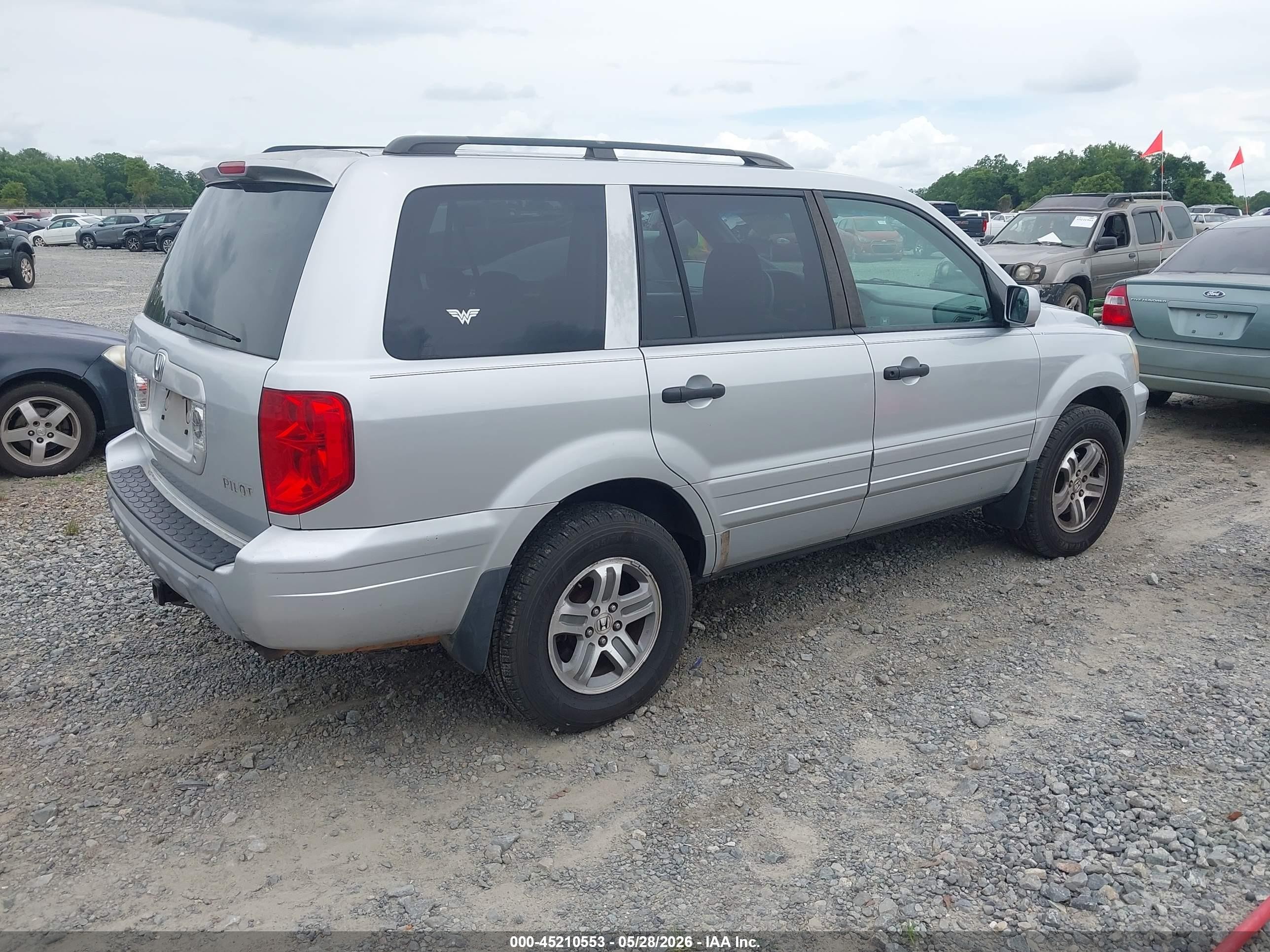 2004 Honda Pilot Ex Silver vin: 2HKYF18434H590475
