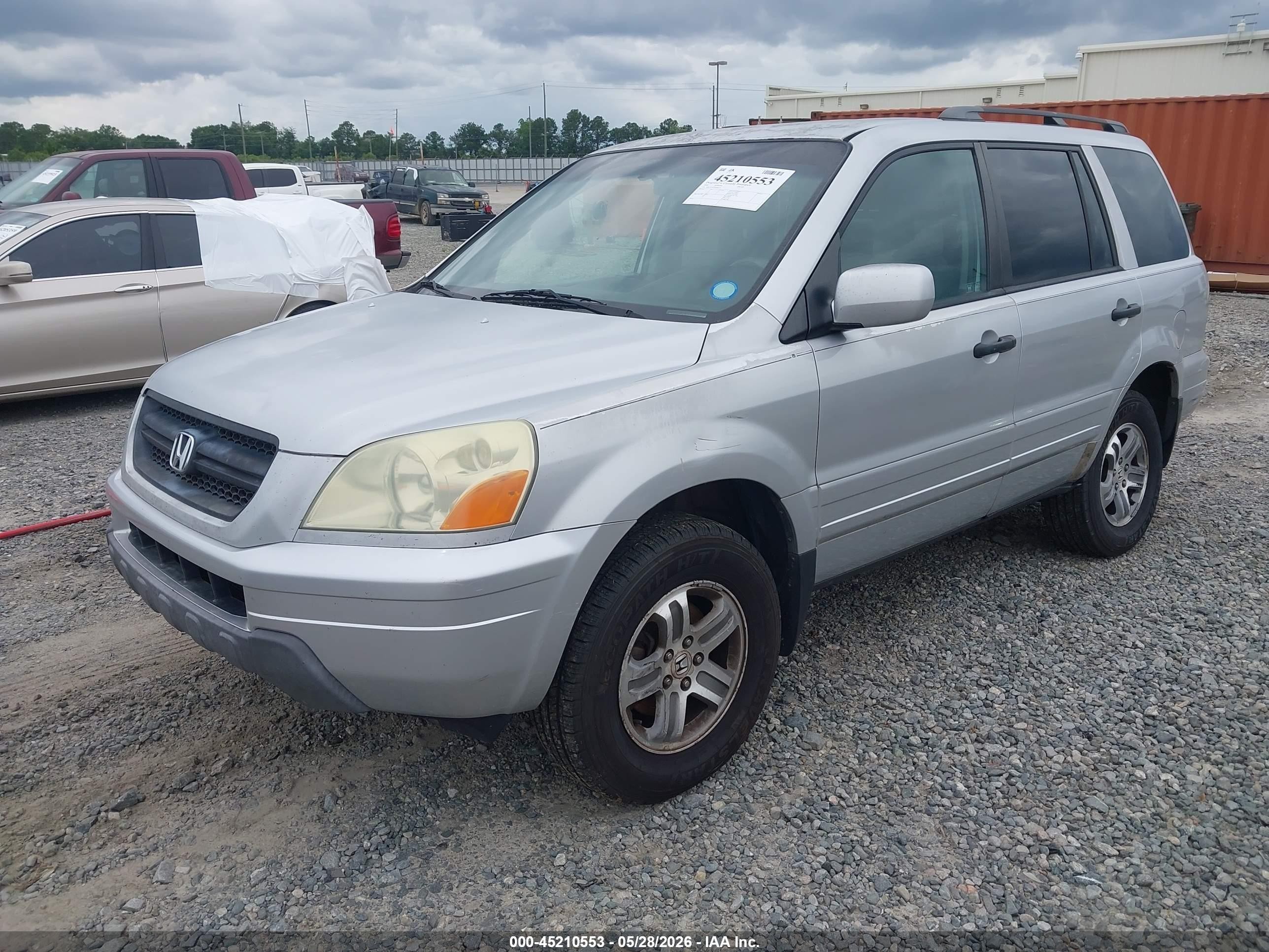 2004 Honda Pilot Ex Silver vin: 2HKYF18434H590475