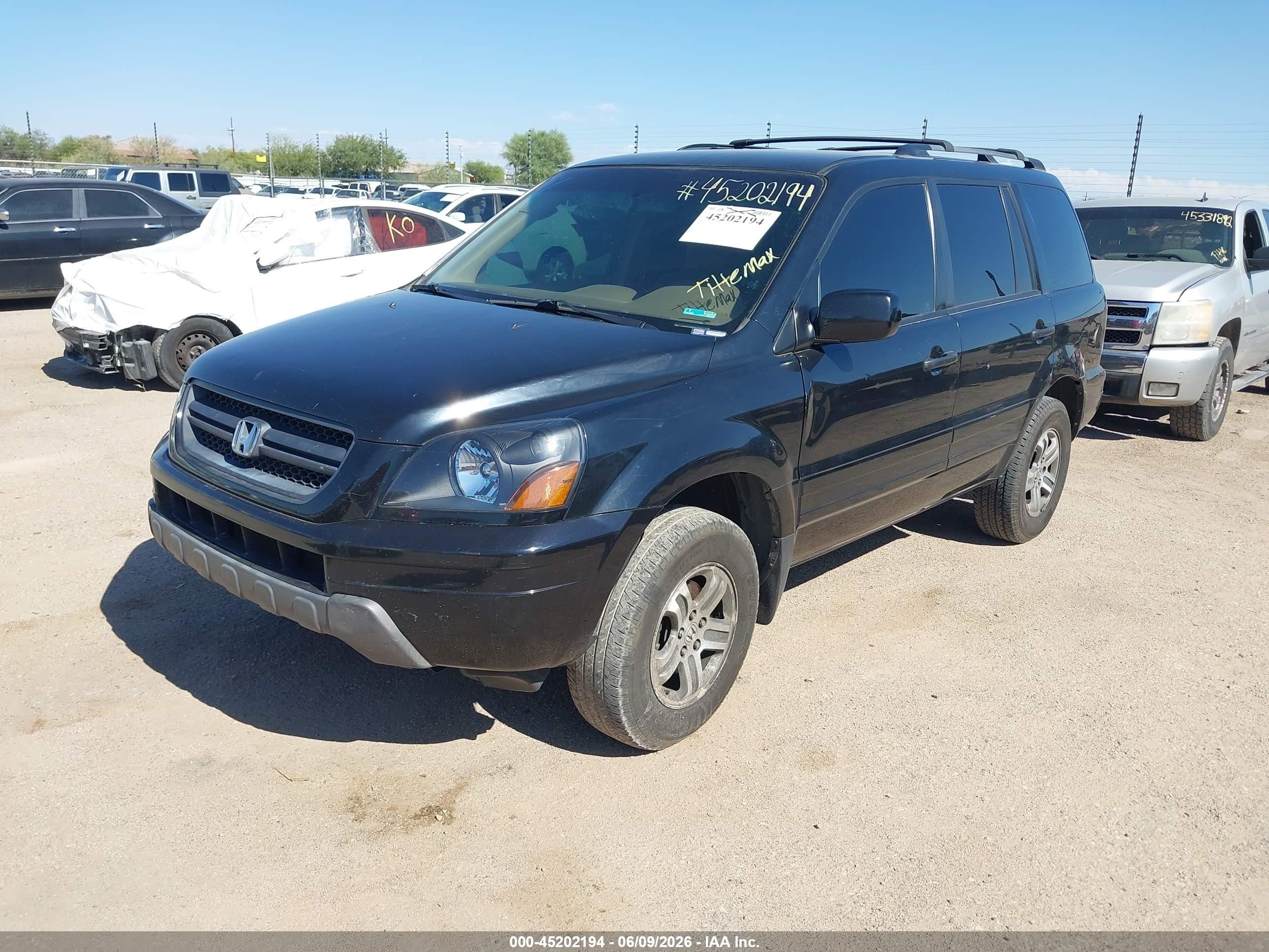 2005 Honda Pilot Ex Черный vin: 2HKYF18435H511601