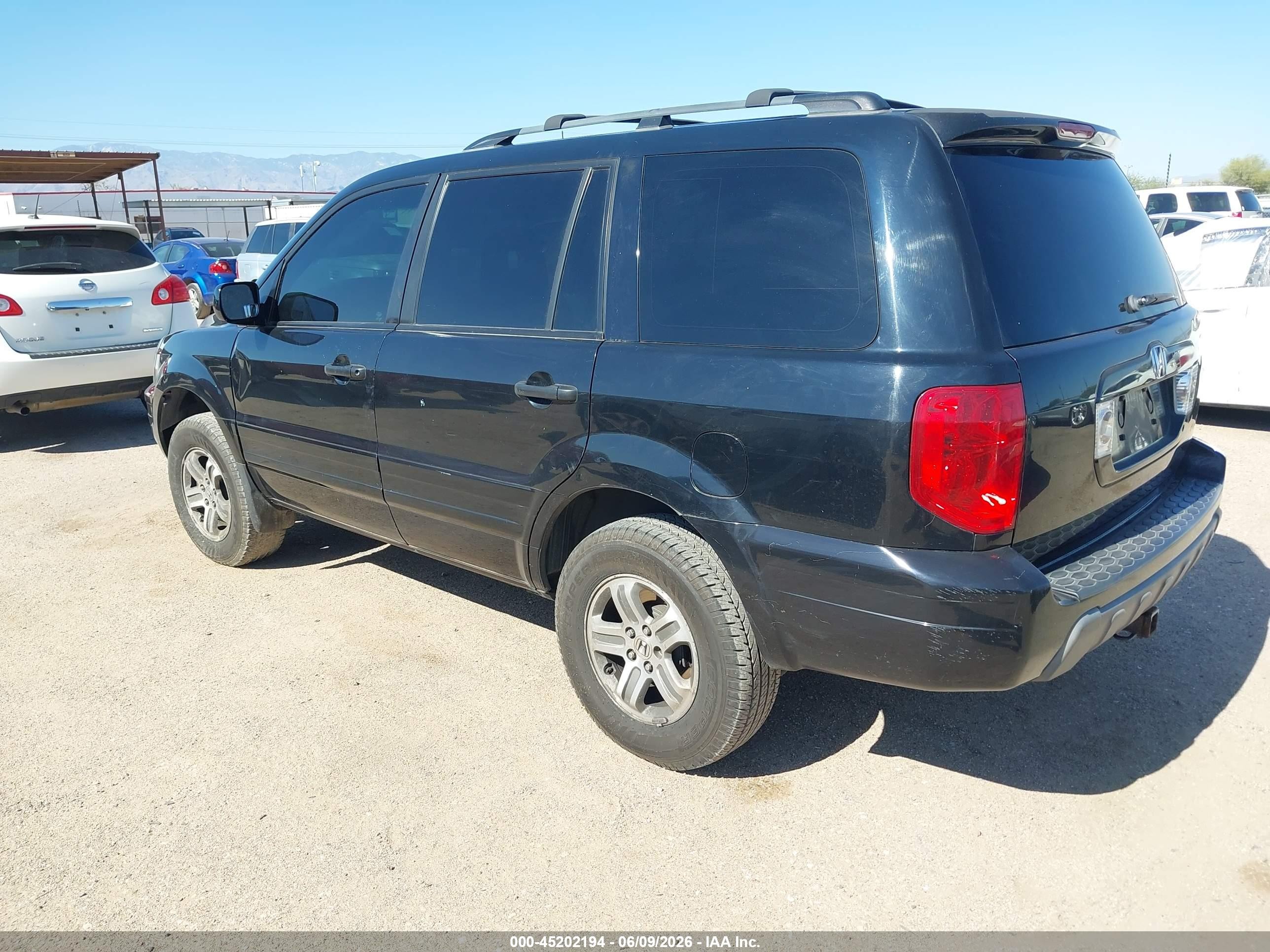 2005 Honda Pilot Ex Черный vin: 2HKYF18435H511601