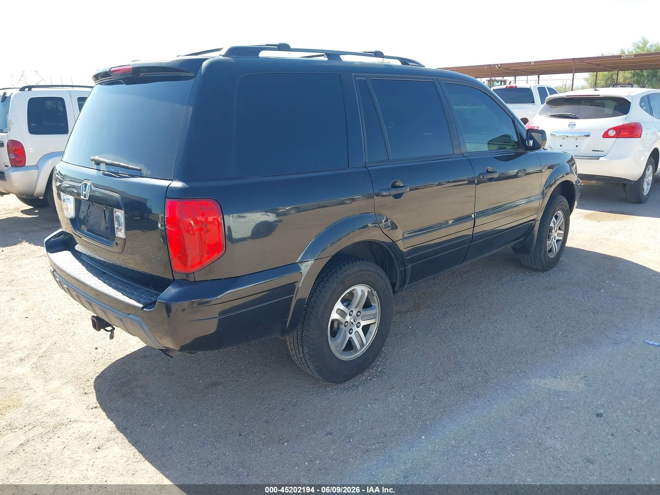 2005 Honda Pilot Ex Черный vin: 2HKYF18435H511601