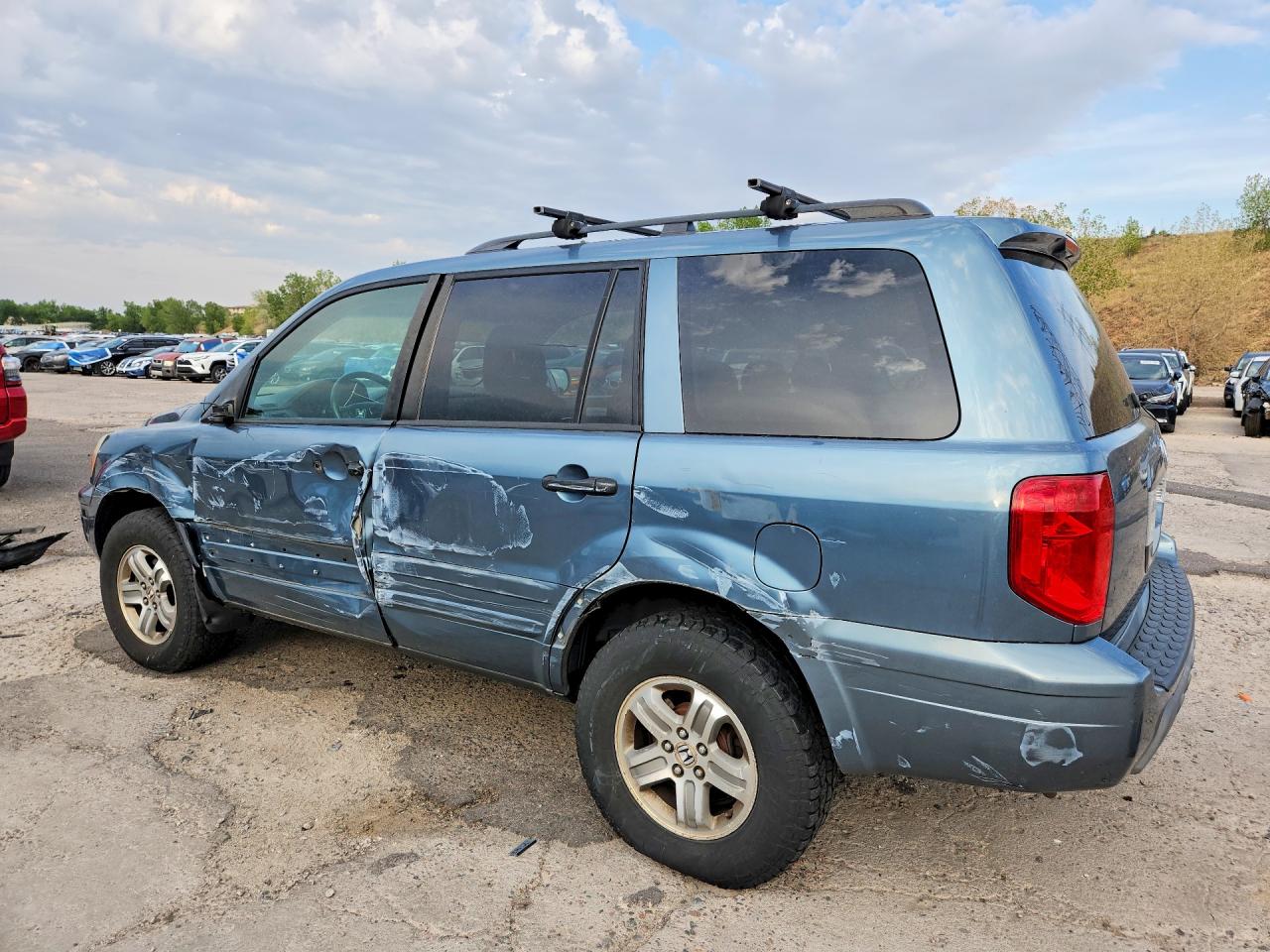 2005 Honda Pilot Ex Синий vin: 2HKYF18435H529323