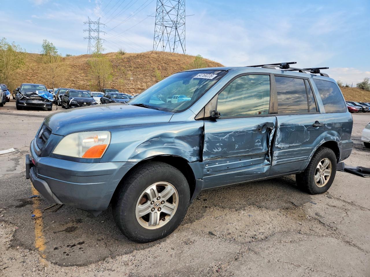 2005 Honda Pilot Ex Синий vin: 2HKYF18435H529323