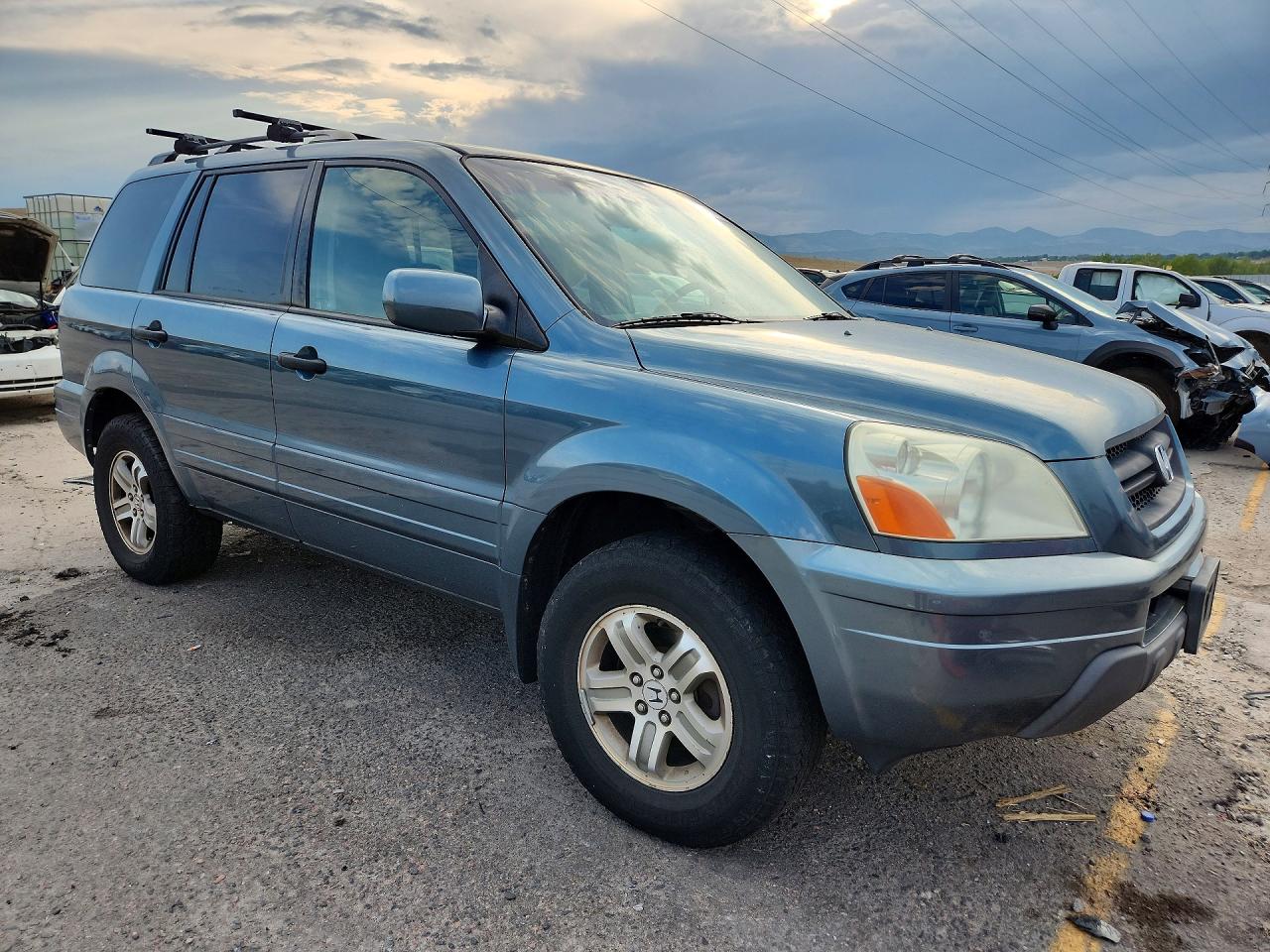 2005 Honda Pilot Ex Синий vin: 2HKYF18435H529323