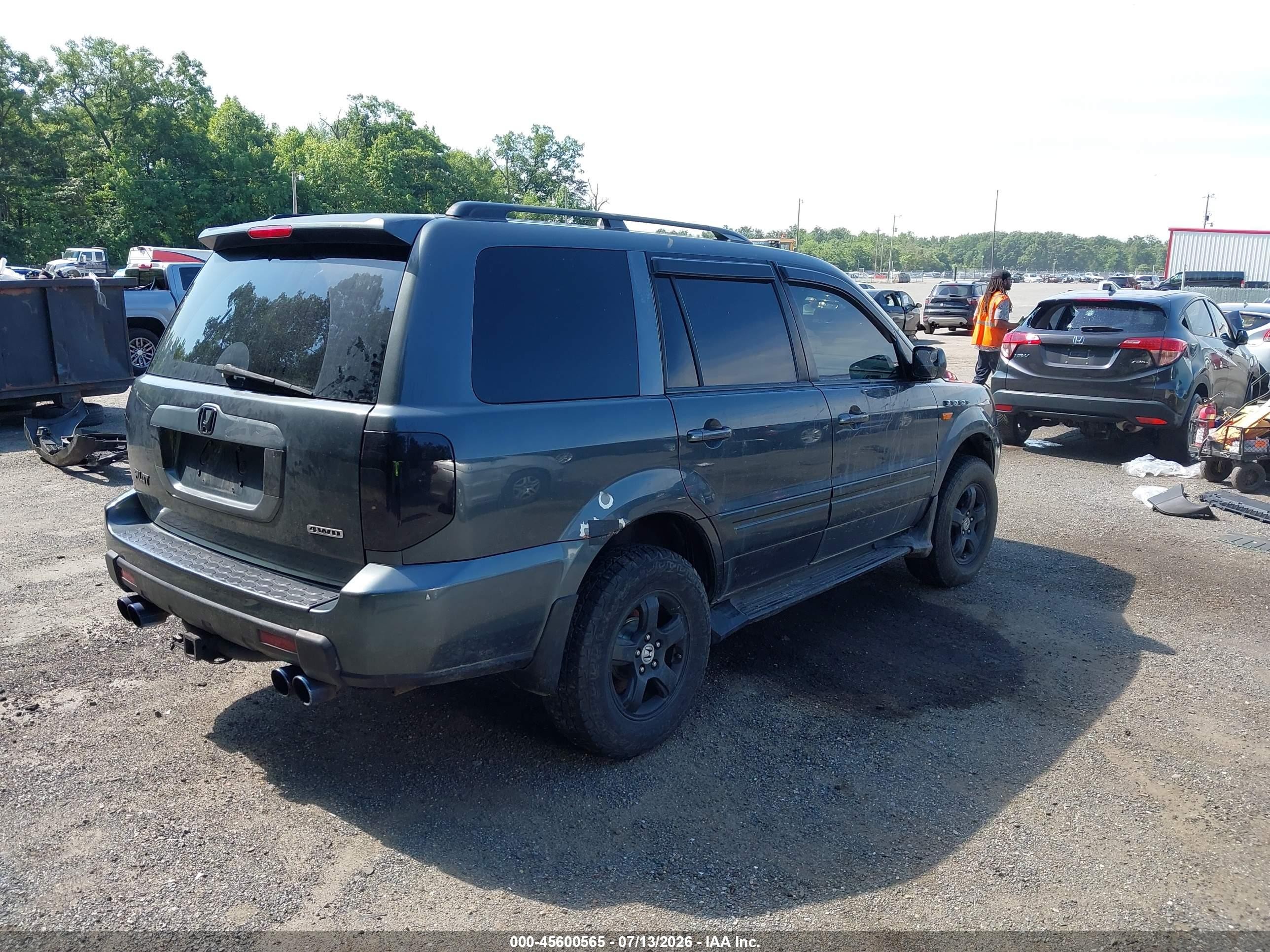 2006 Honda Pilot Ex Gray vin: 2HKYF18436H546950