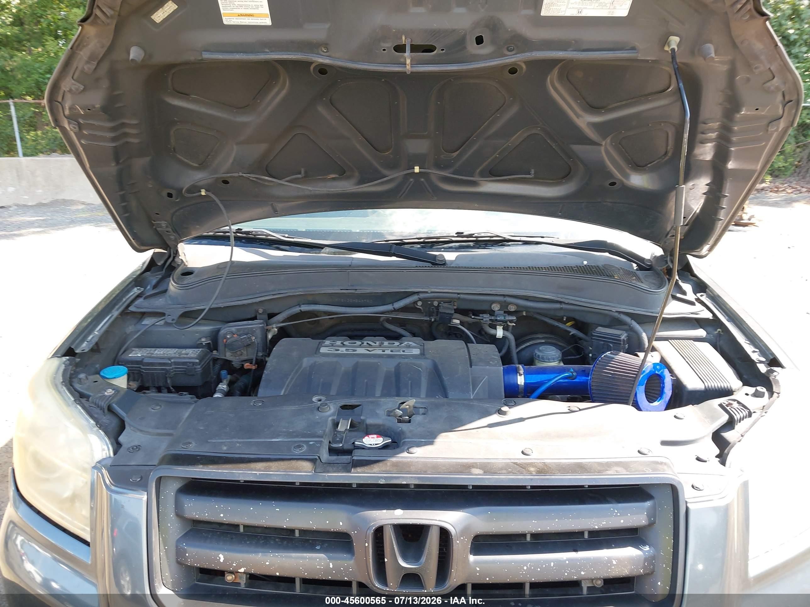 2006 Honda Pilot Ex Gray vin: 2HKYF18436H546950