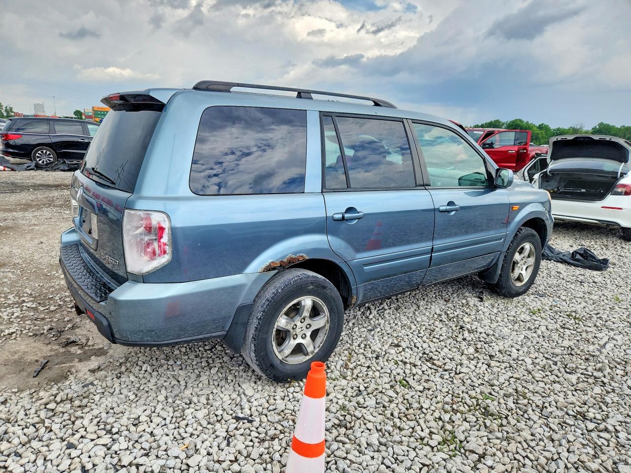 2007 Honda Pilot Ex Синий vin: 2HKYF18437H509897
