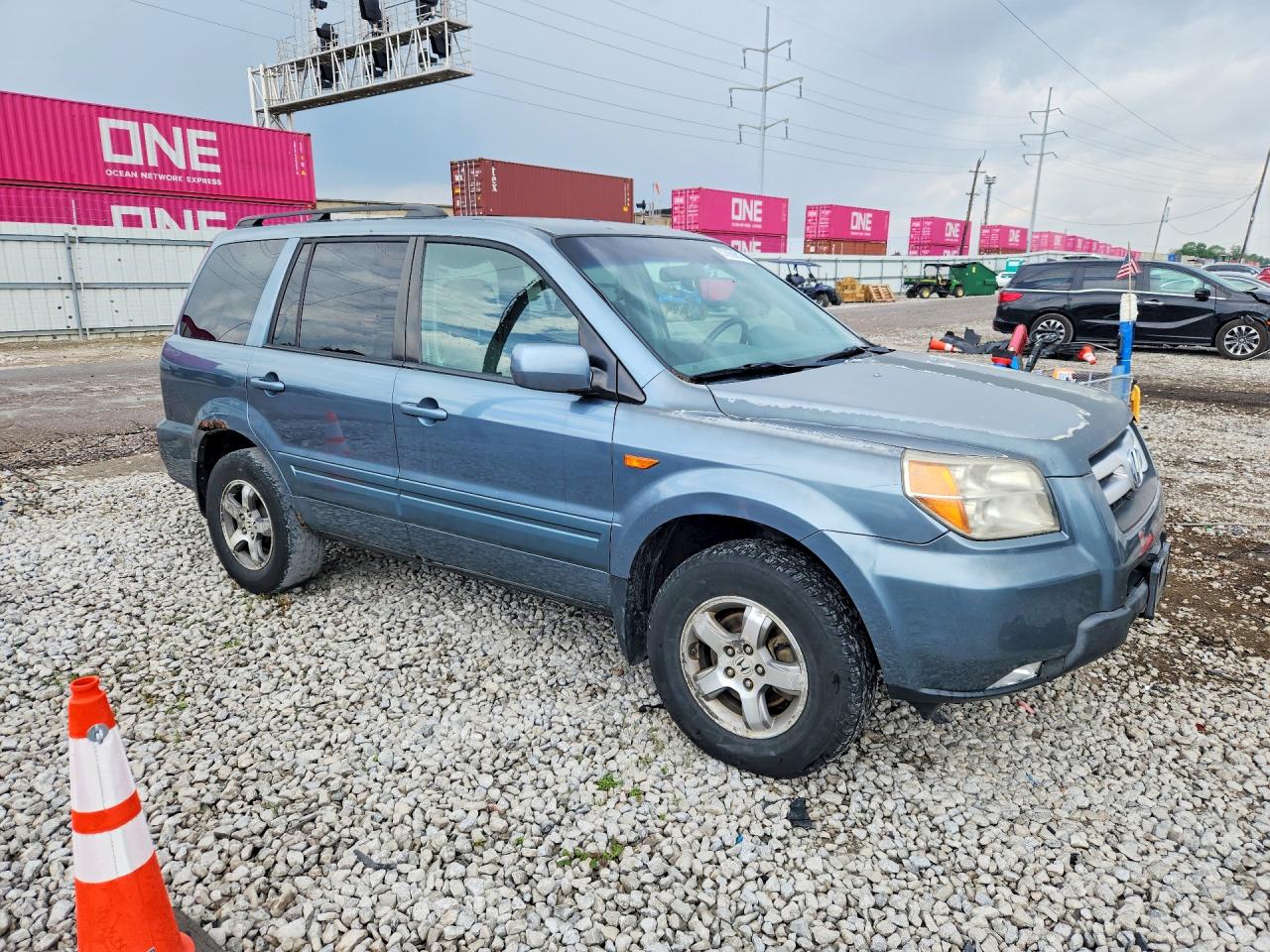 2007 Honda Pilot Ex Синий vin: 2HKYF18437H509897