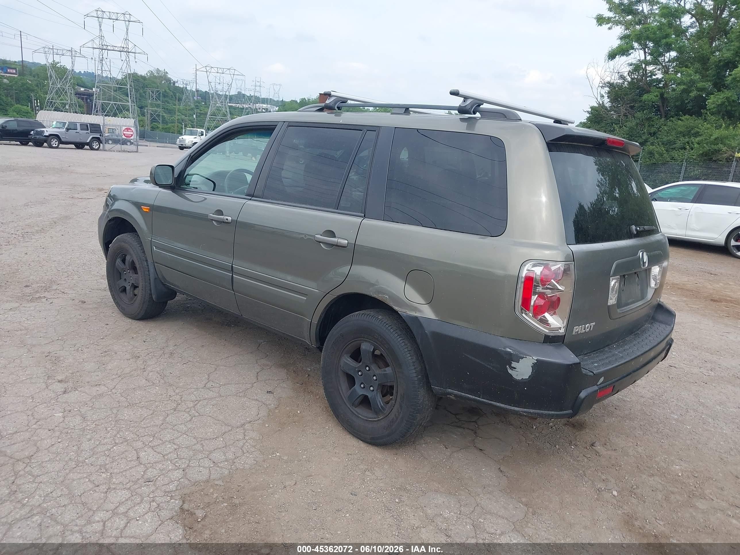 2007 Honda Pilot Ex Green vin: 2HKYF18437H538560