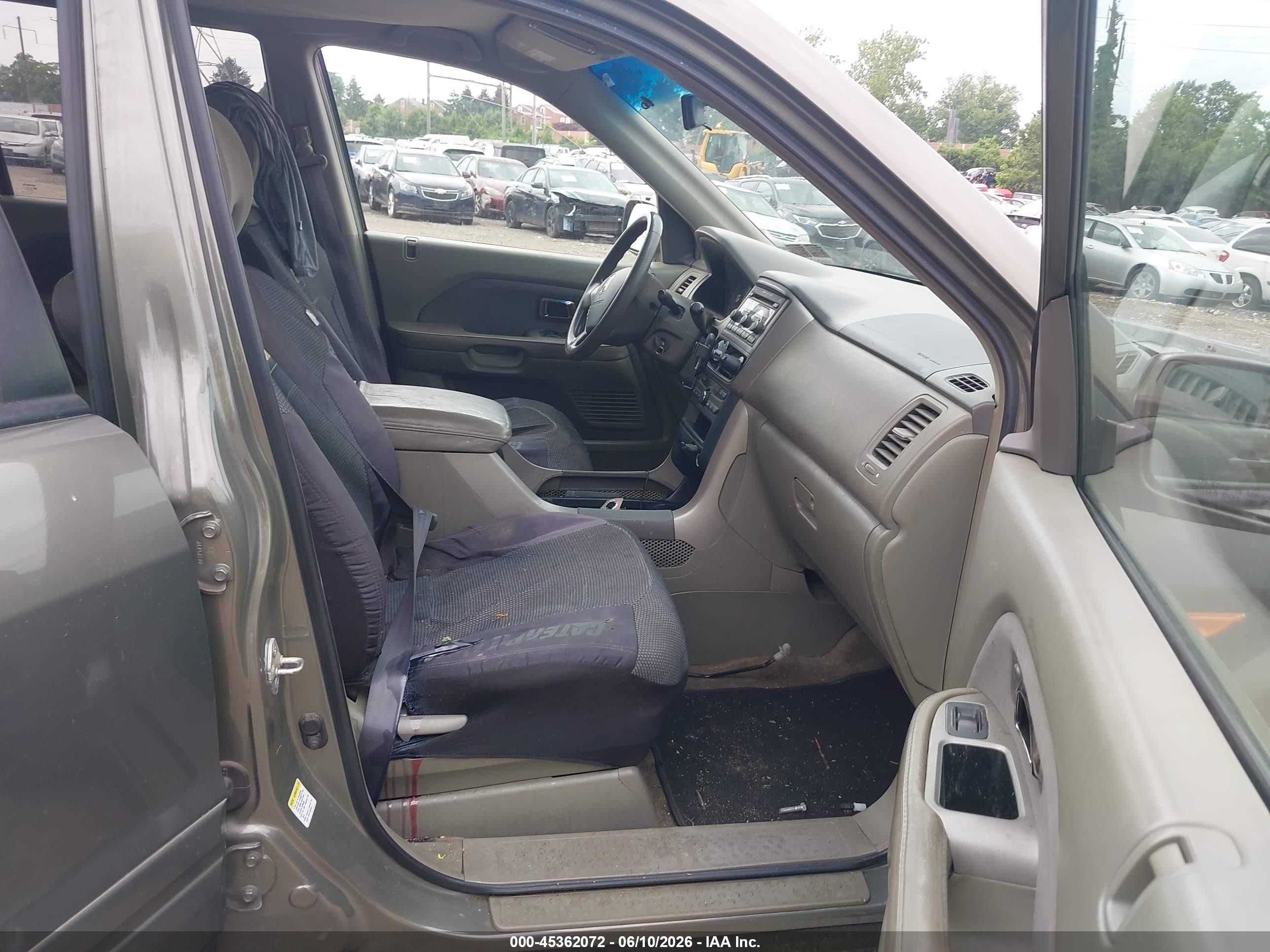 2007 Honda Pilot Ex Green vin: 2HKYF18437H538560