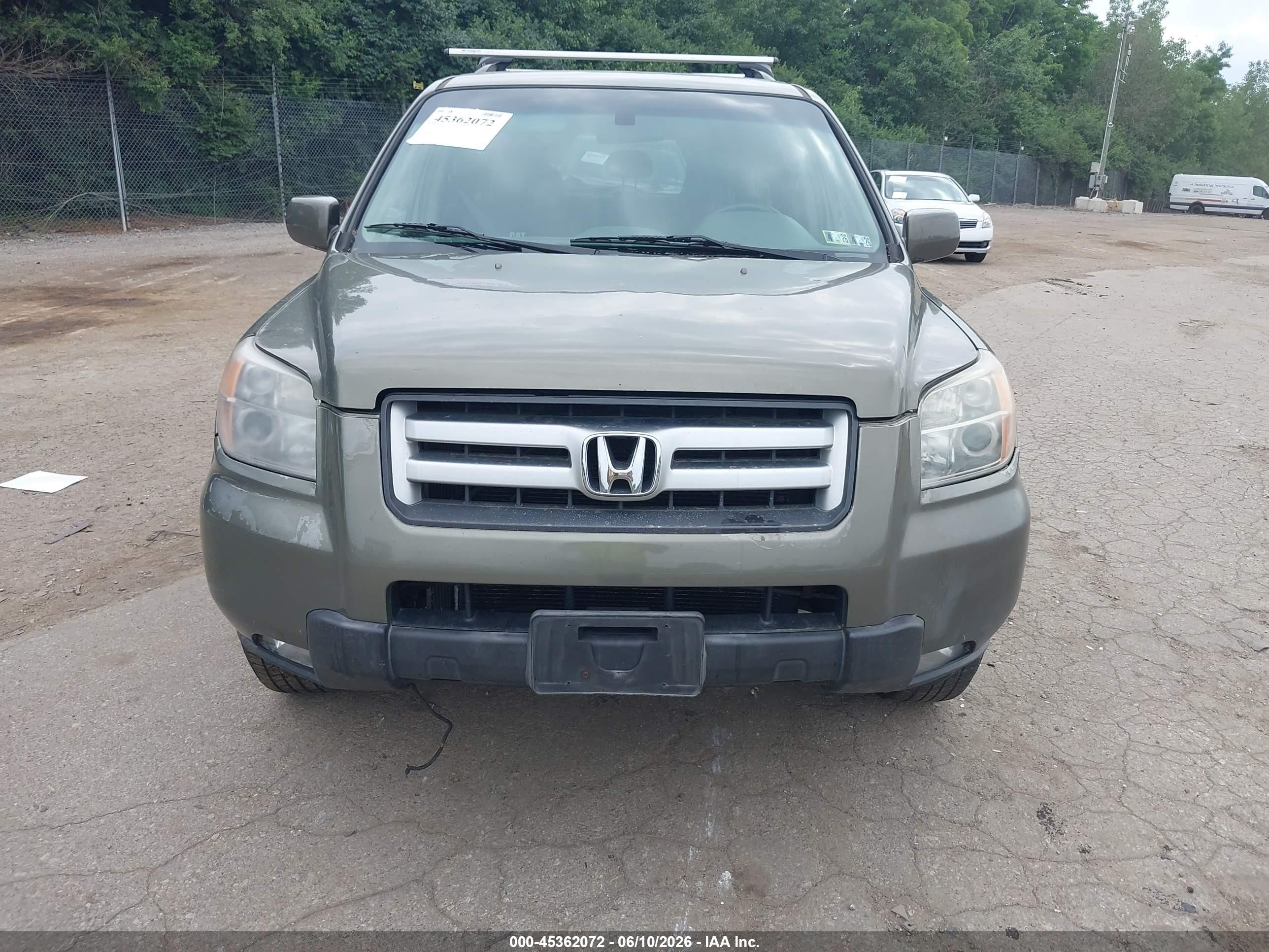2007 Honda Pilot Ex Green vin: 2HKYF18437H538560