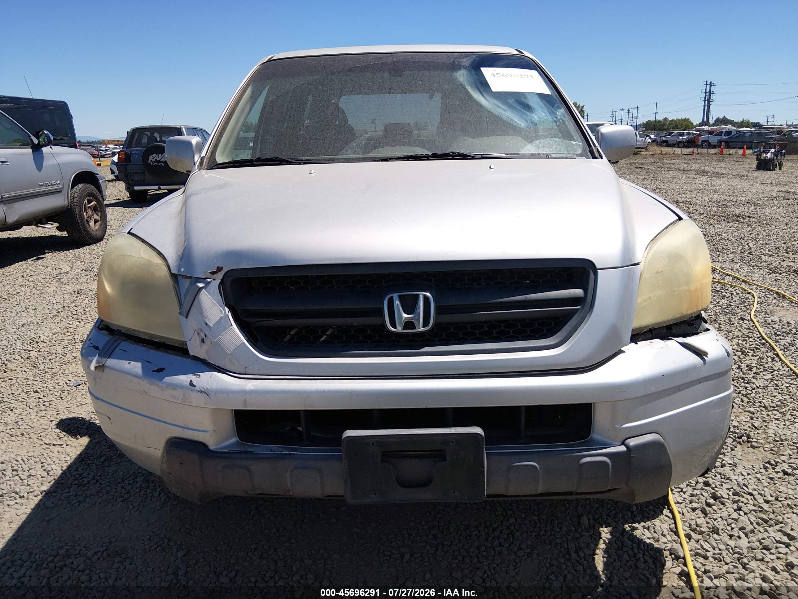 2003 Honda Pilot Ex Silver vin: 2HKYF18443H584831