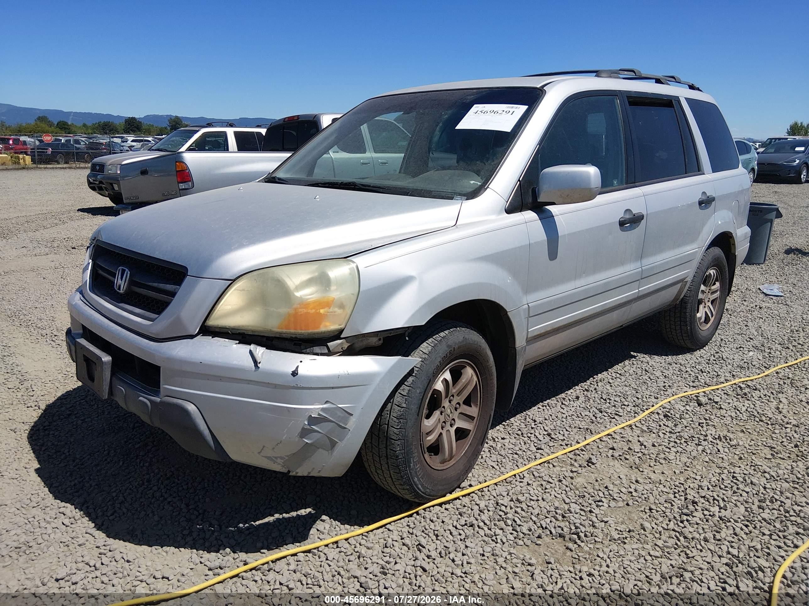 2003 Honda Pilot Ex Silver vin: 2HKYF18443H584831