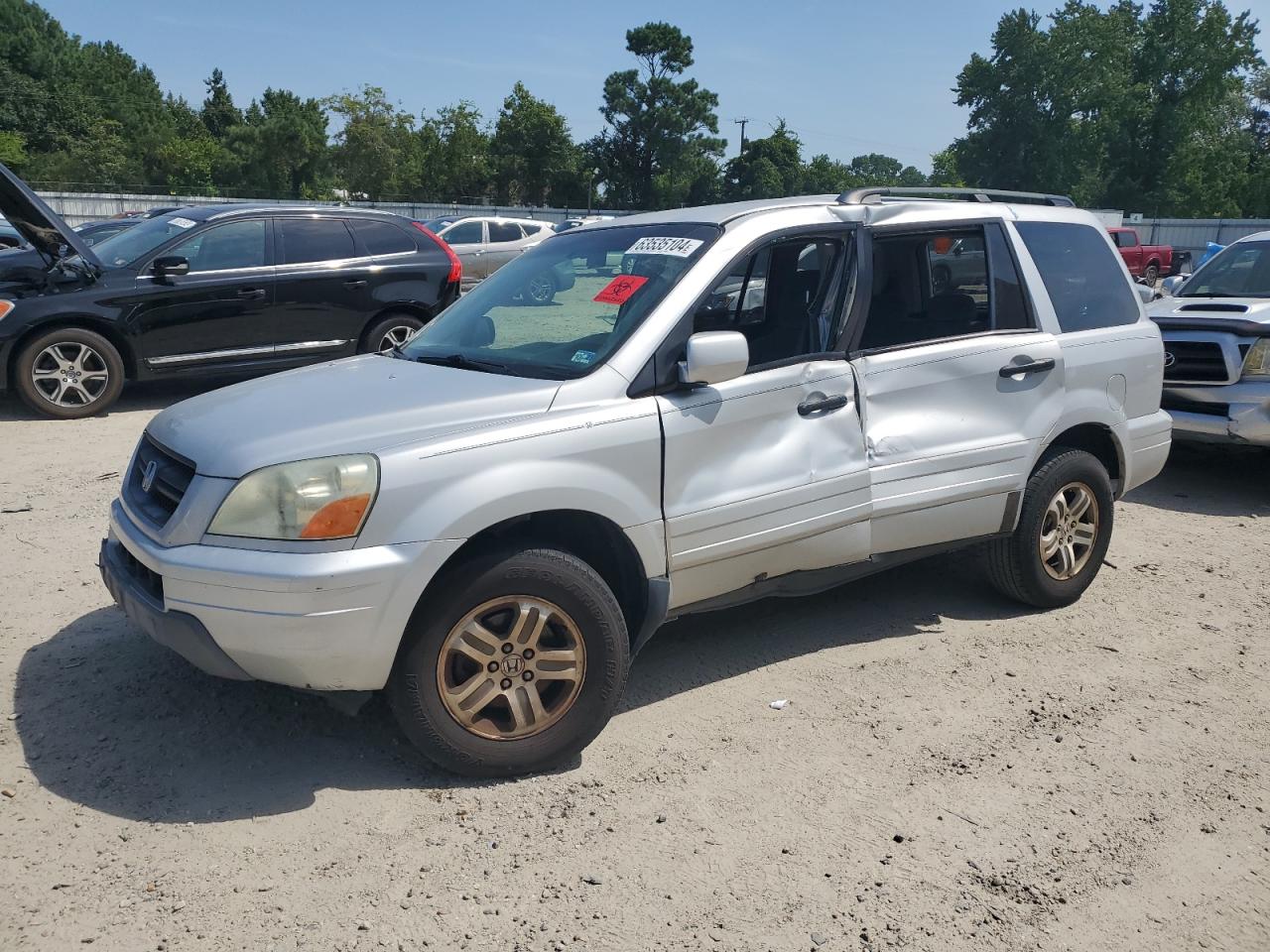 2003 Honda Pilot Ex Silver vin: 2HKYF18443H614152