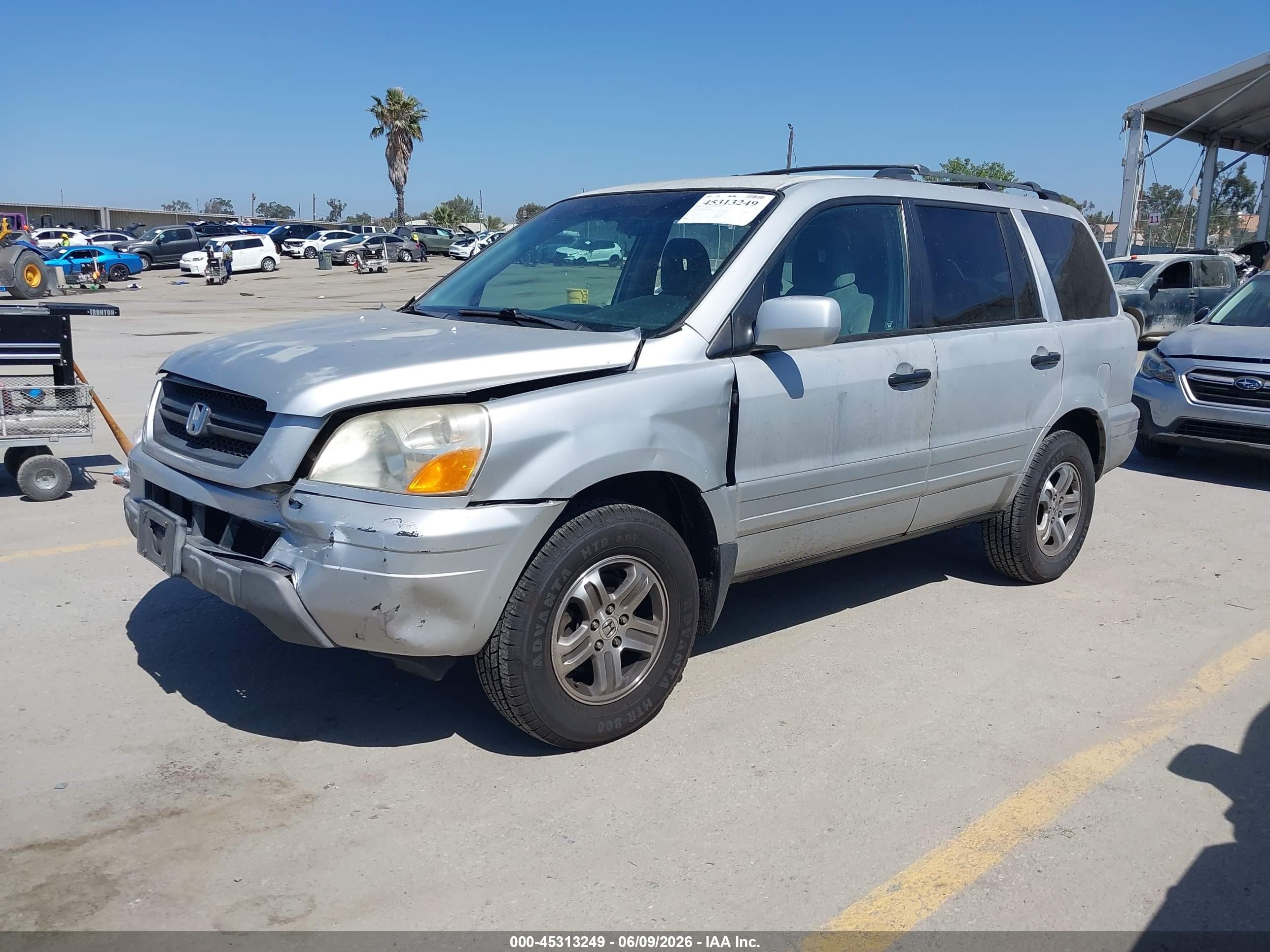 2003 Honda Pilot Ex Gray vin: 2HKYF18443H620680