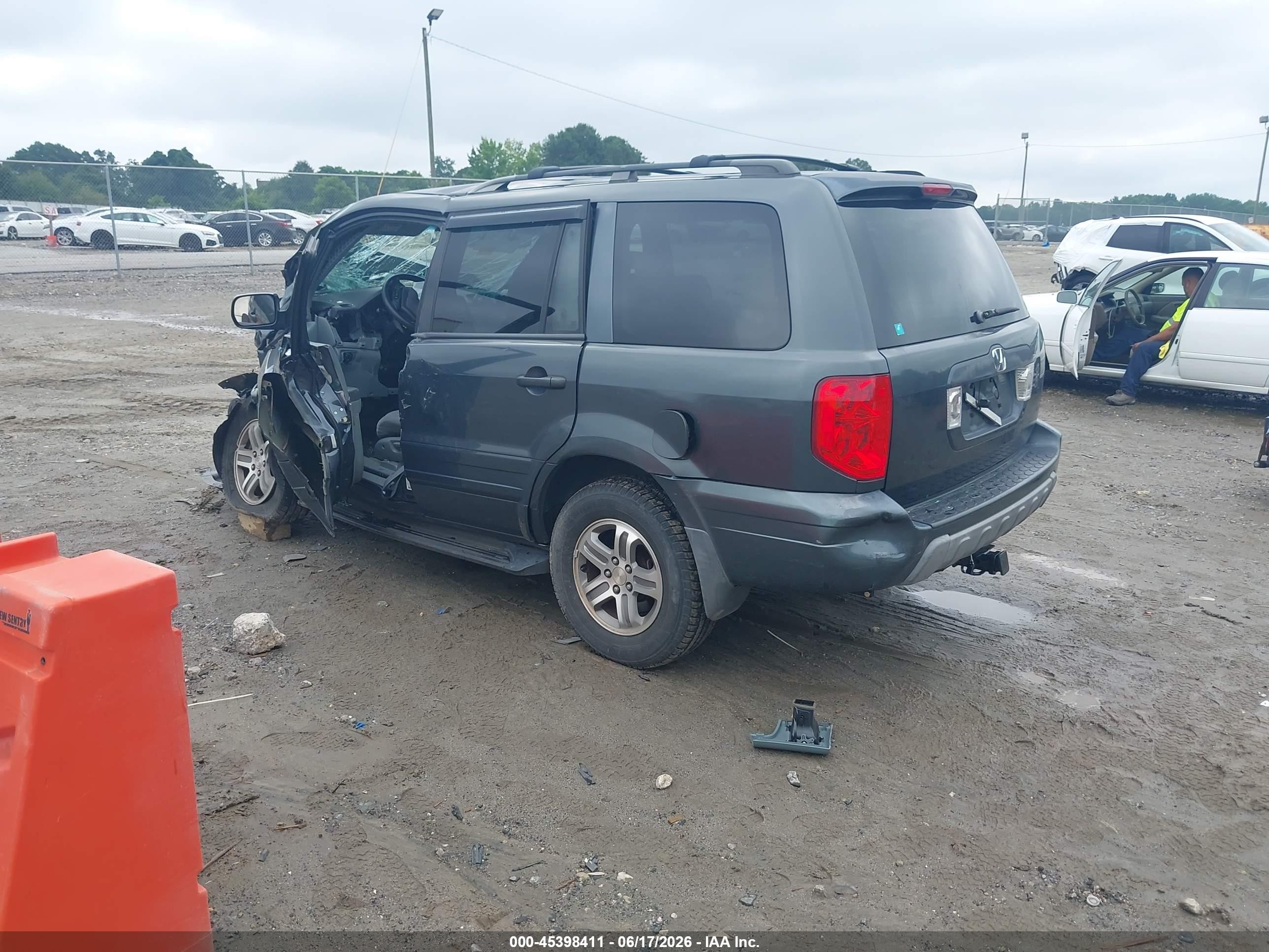 2004 Honda Pilot Ex Gray vin: 2HKYF18444H513372