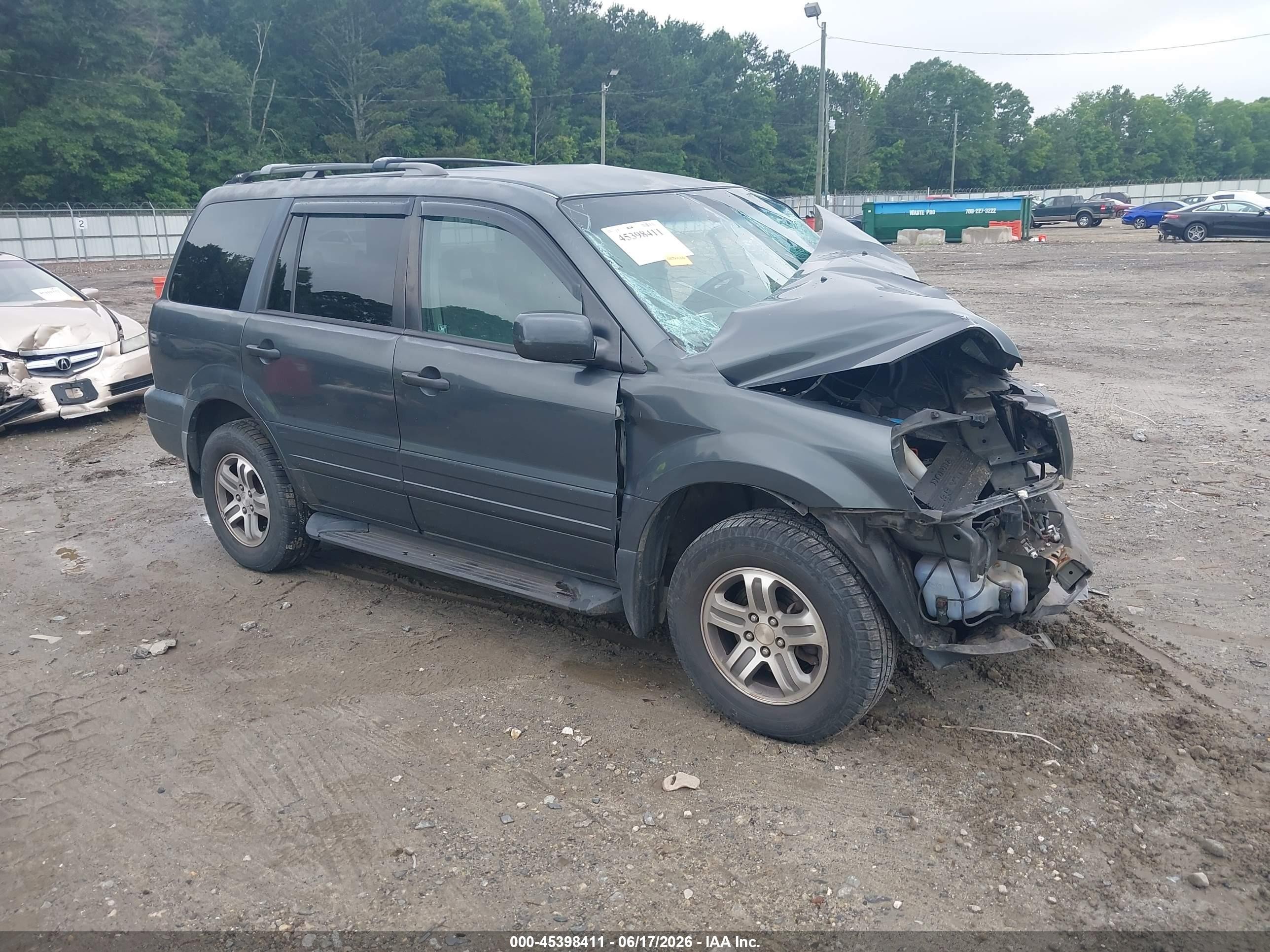 2004 Honda Pilot Ex Gray vin: 2HKYF18444H513372