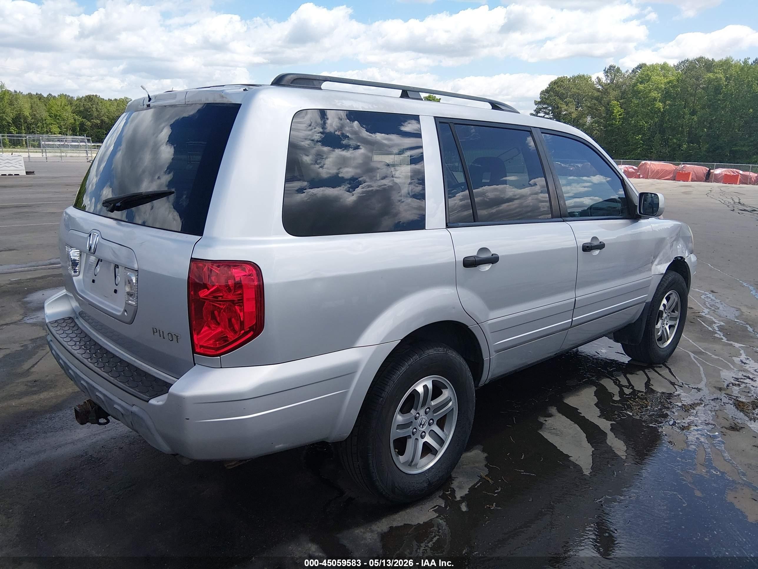 2004 Honda Pilot Ex Silver vin: 2HKYF18444H553063