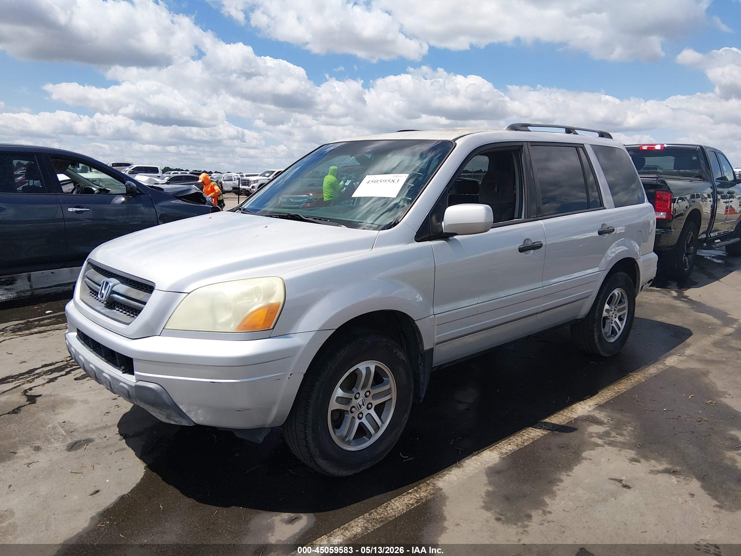 2004 Honda Pilot Ex Silver vin: 2HKYF18444H553063