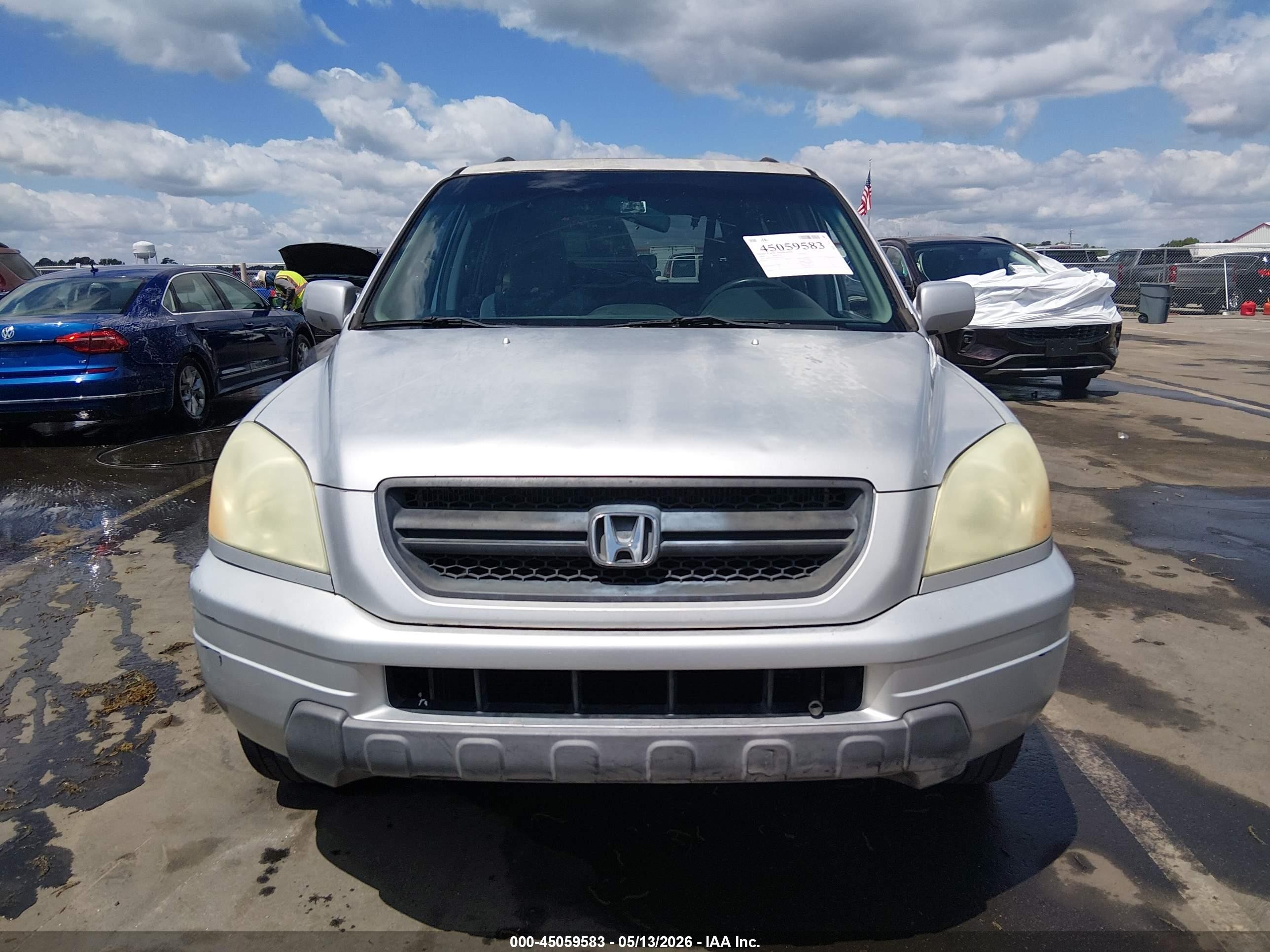 2004 Honda Pilot Ex Silver vin: 2HKYF18444H553063