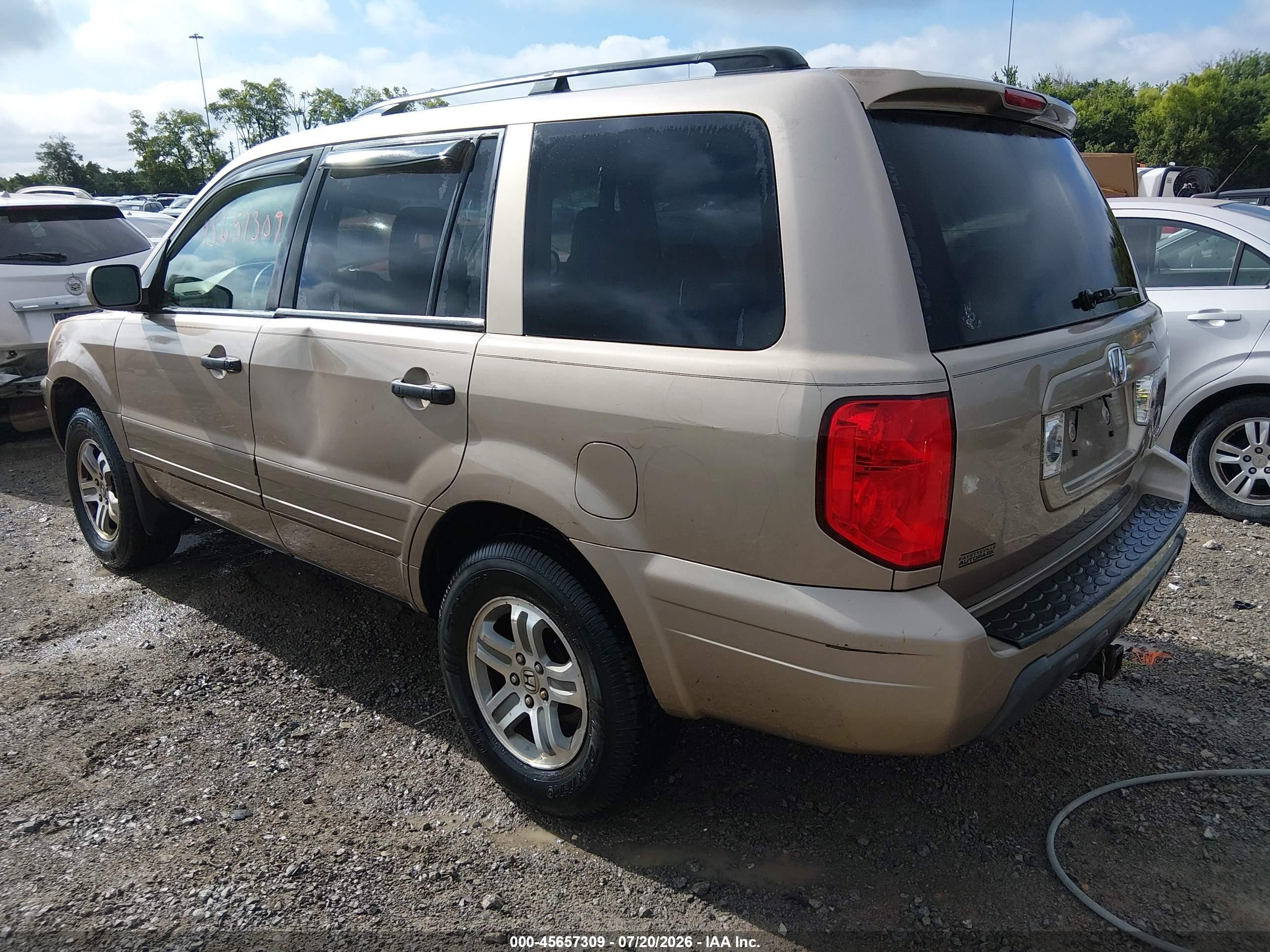 2004 Honda Pilot Ex Золотой vin: 2HKYF18444H603296