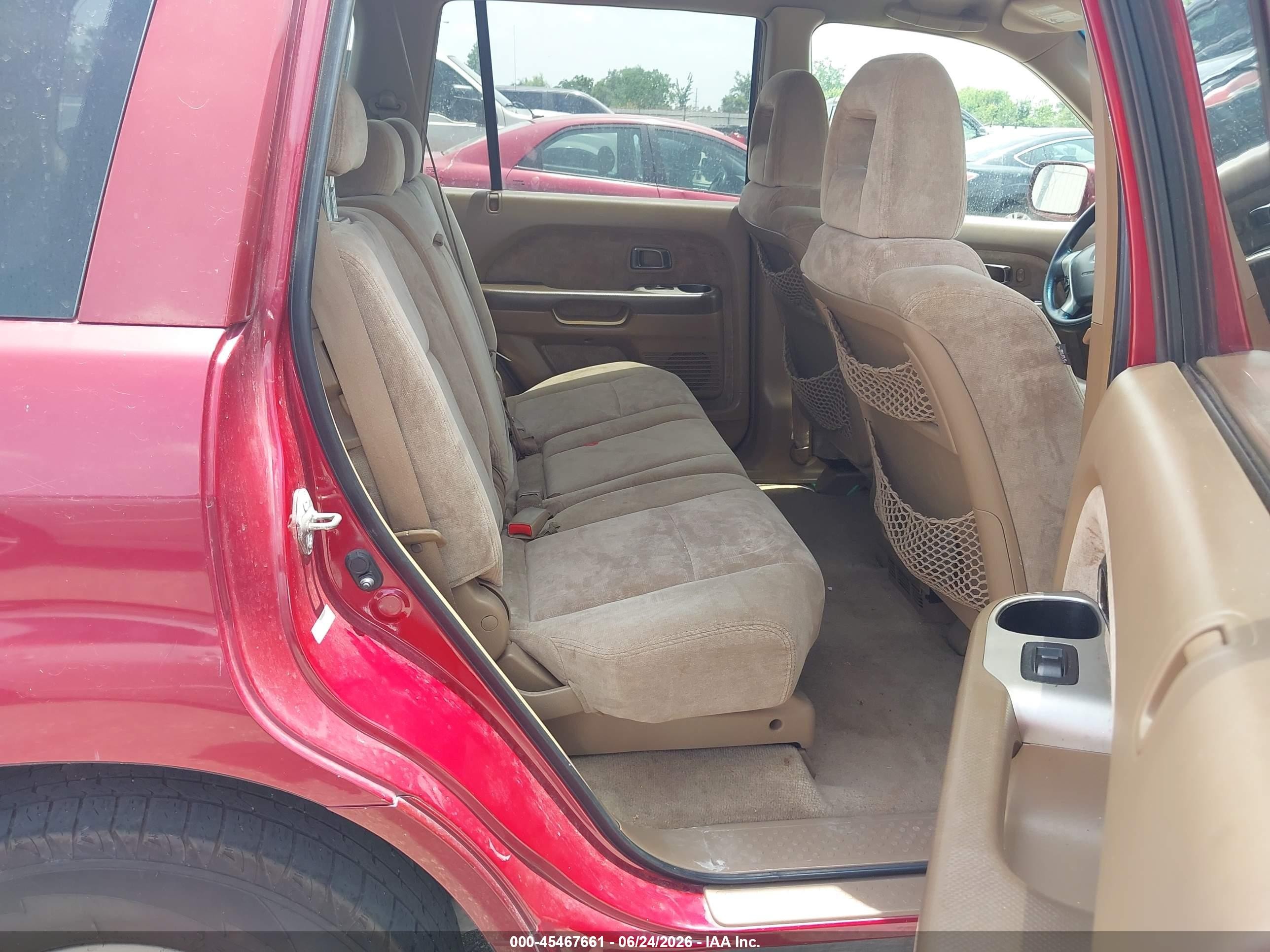 2004 Honda Pilot Ex Burgundy vin: 2HKYF18444H610815