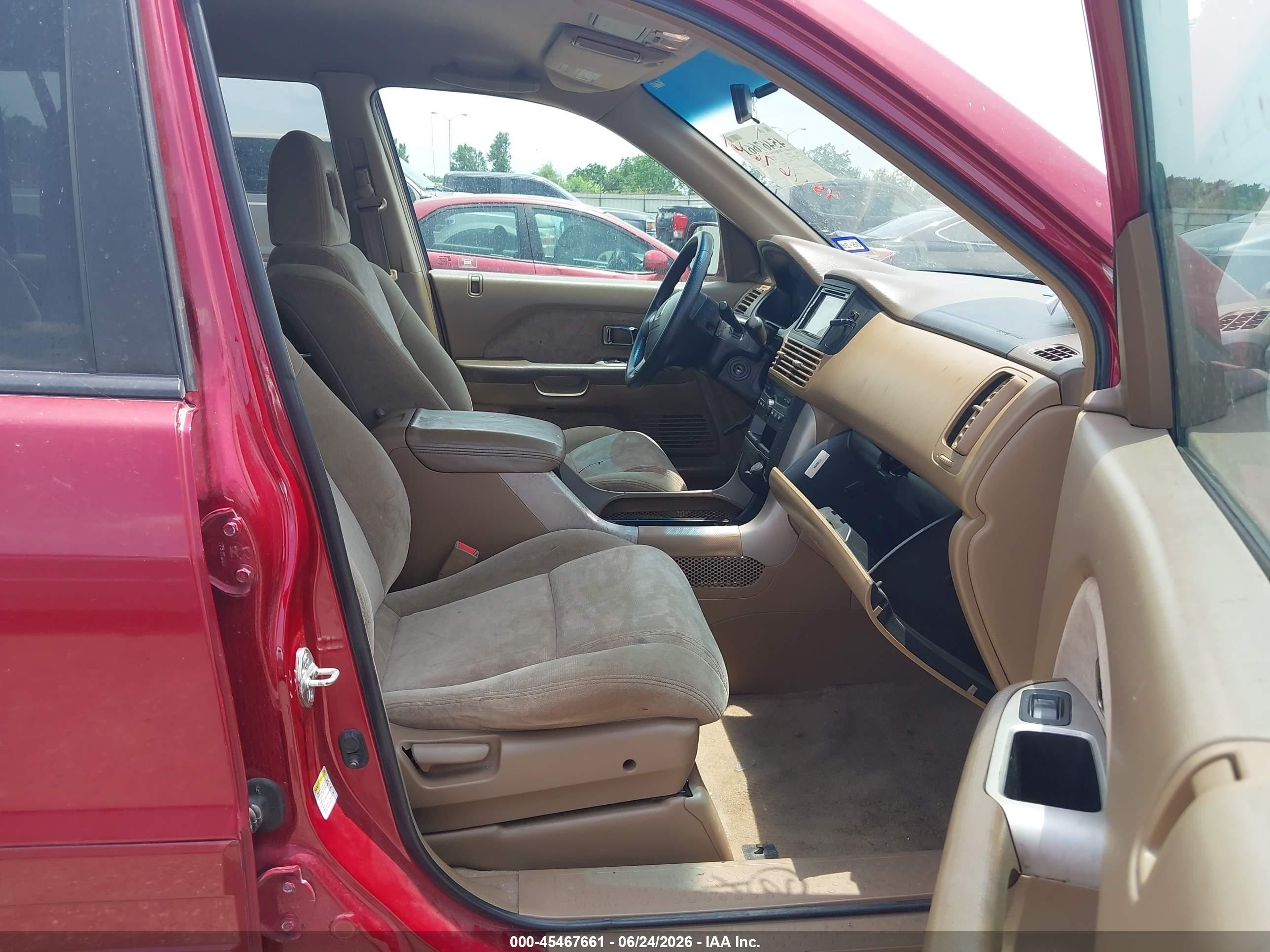 2004 Honda Pilot Ex Burgundy vin: 2HKYF18444H610815