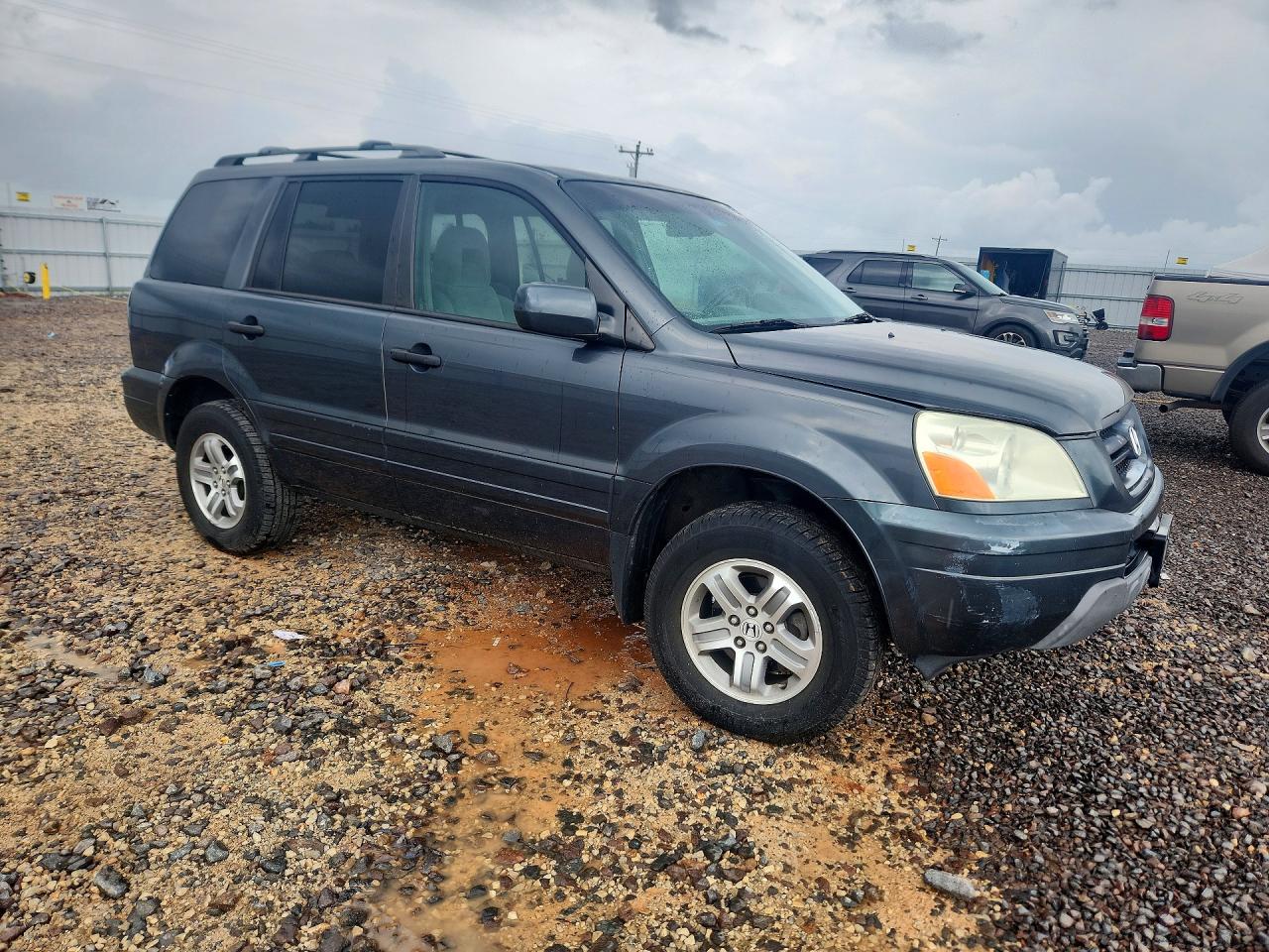 2005 Honda Pilot Ex Gray vin: 2HKYF18445H539441